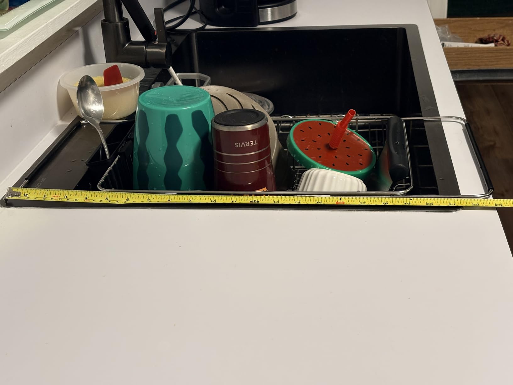 JASIWAY Dish Drying Rack in Sink, Dish Drainer with Cup and Utensil Holder customer photo 1