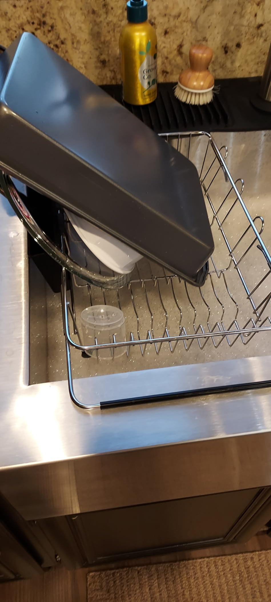 JASIWAY Dish Drying Rack in Sink, Dish Drainer with Cup and Utensil Holder customer photo 2
