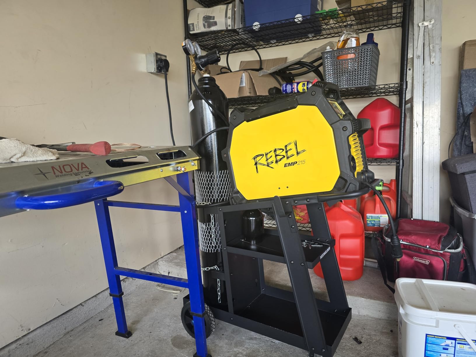 YESWELDER 3-Tier Welding Cart, Tilted Platform and 360° Rolling | Large Storage, Dual Cylinder Slots, and Stainless Steel Safety Chains, Steel and Aluminum Frame with Rubber Wheels customer photo 2
