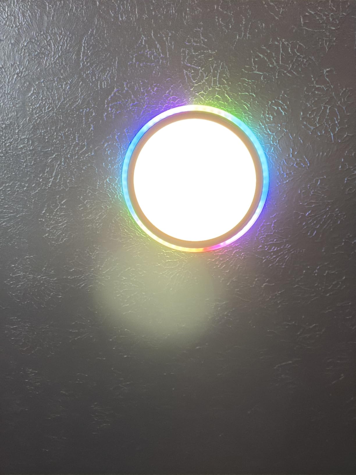 BLNAN RGB Led Flush Mount Ceiling Light with Remote Control, 13Inch 24W 2400LM 3000K-6500K Dimmable Color Changing Wired Light Fixture, Colorful for Bedroom Kids Room Party Festival, Black customer photo 1