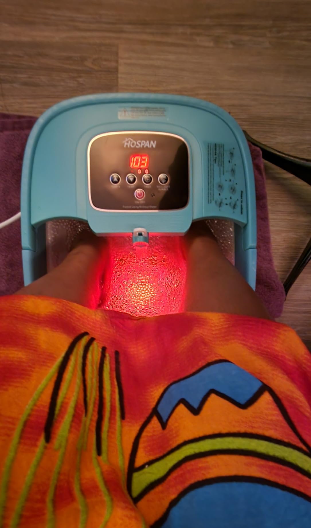 HOSPAN Collapsible Foot Spa, Foot Bath Massager with Heat, Bubble & Massage | 8 Shiatsu Rollers, 95F-118F Temp Control, Red Light, Handle, Space-Saving Collapsible Design, for Stress Relief customer photo 1