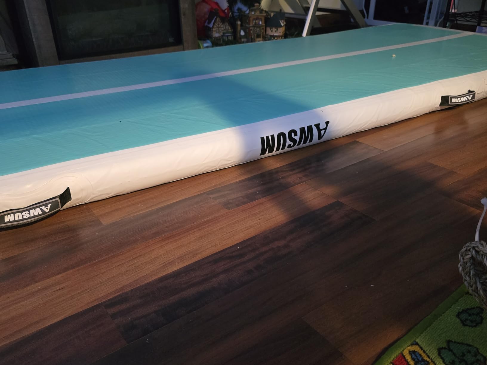 AWSUM Inflatable Gymnastics Mat with Air Roller Barrel Tumbling Equipment customer photo 2