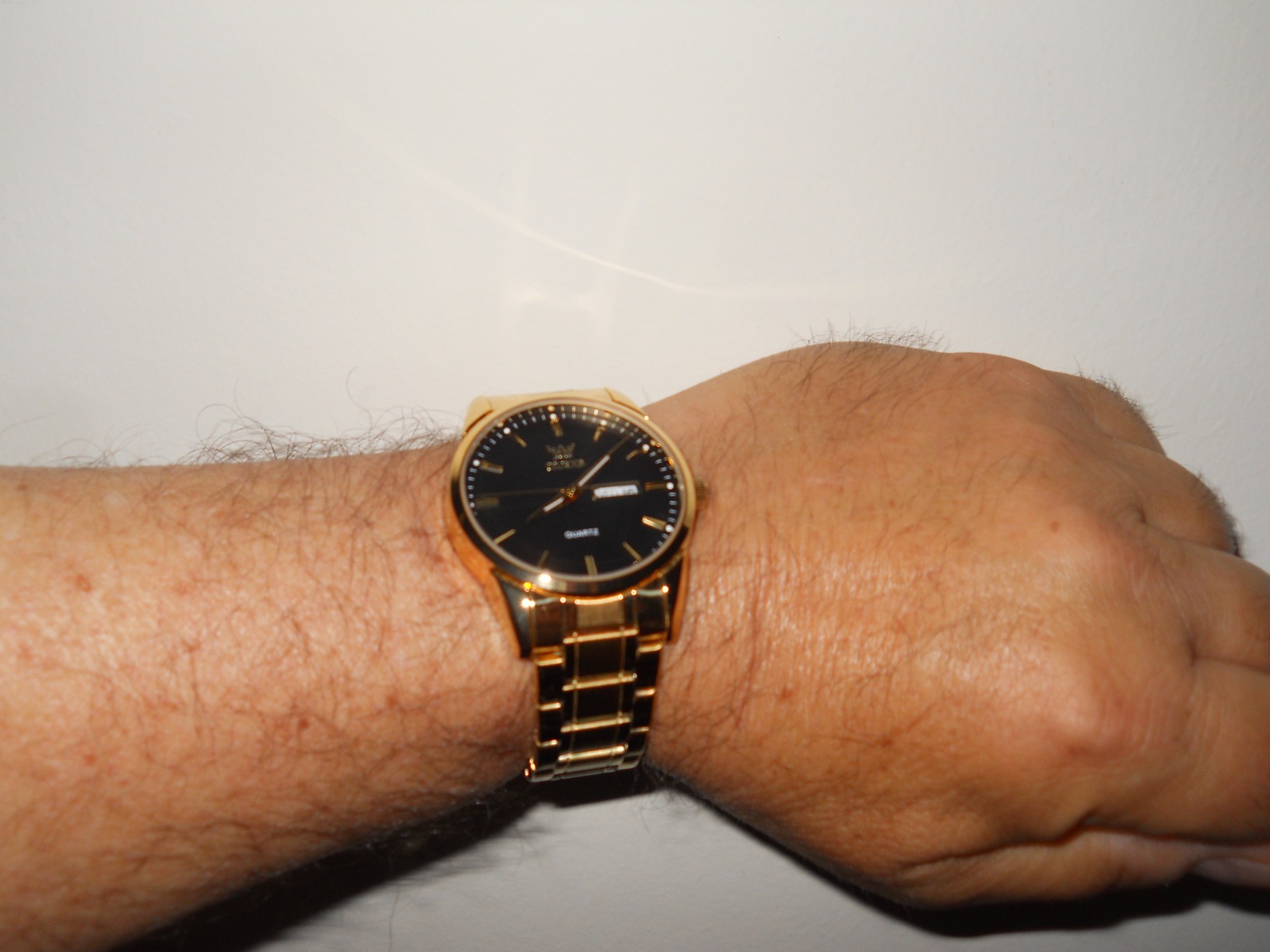 OLEVS Luxury Men's Watch Big Face Stainless Steel Gold Watch with Day Date customer photo 2