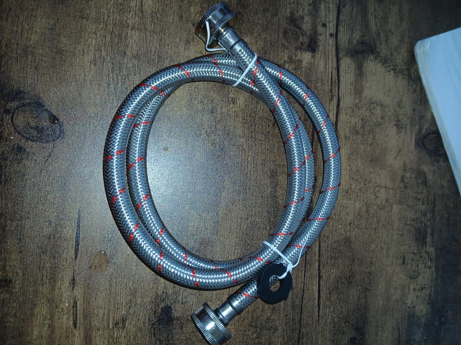Washer Hose 6ft,Stainless Steel Washing Machine Hose 6 Foot with 90 Degree Elbows 2 Packs Braided Premium Washer Hoses Supply Lines-Hot and Cold Striped Water Connection-by MIFLUS,10 YEARS WARRANTY customer photo 2