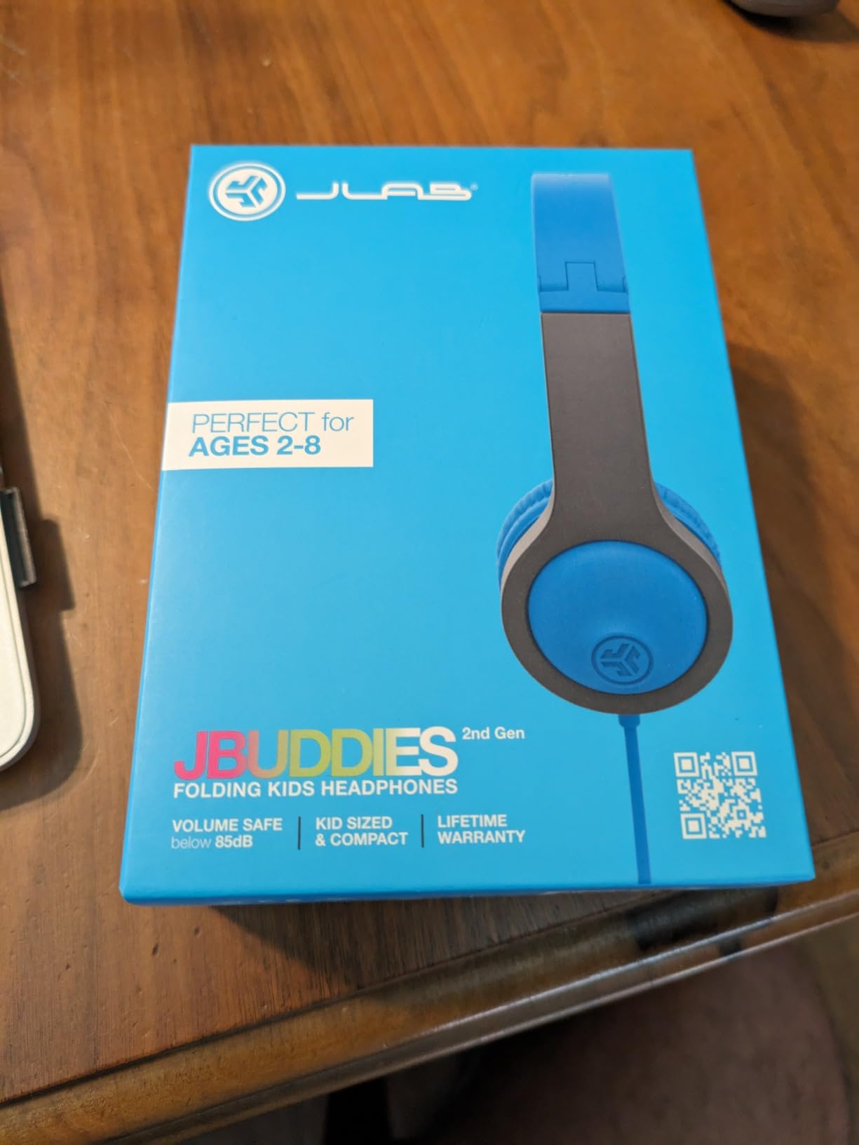JLab, JBuddies Folding Gen 2, Kids Wired Headphones, Noise Isolation, Volume Limiting, Toddler Headphones, Blue/Grey customer photo 1