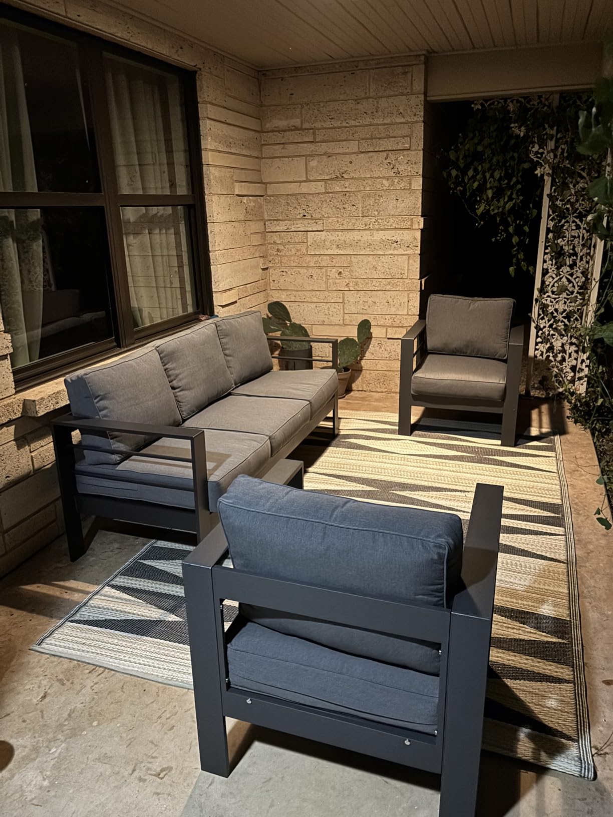 Aluminum Patio Sofa, 3.2