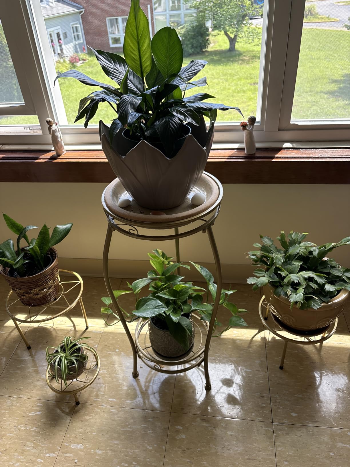 LOYAL TIGER Plant Stand Indoor Outdoor, 2 Tier 27 Inch Tall Metal | Heavy Duty Plant Rack, Rustproof Metal, Stable 3-Leg Base, Holds up to 100 lb, Flower Pot Holder customer photo 1