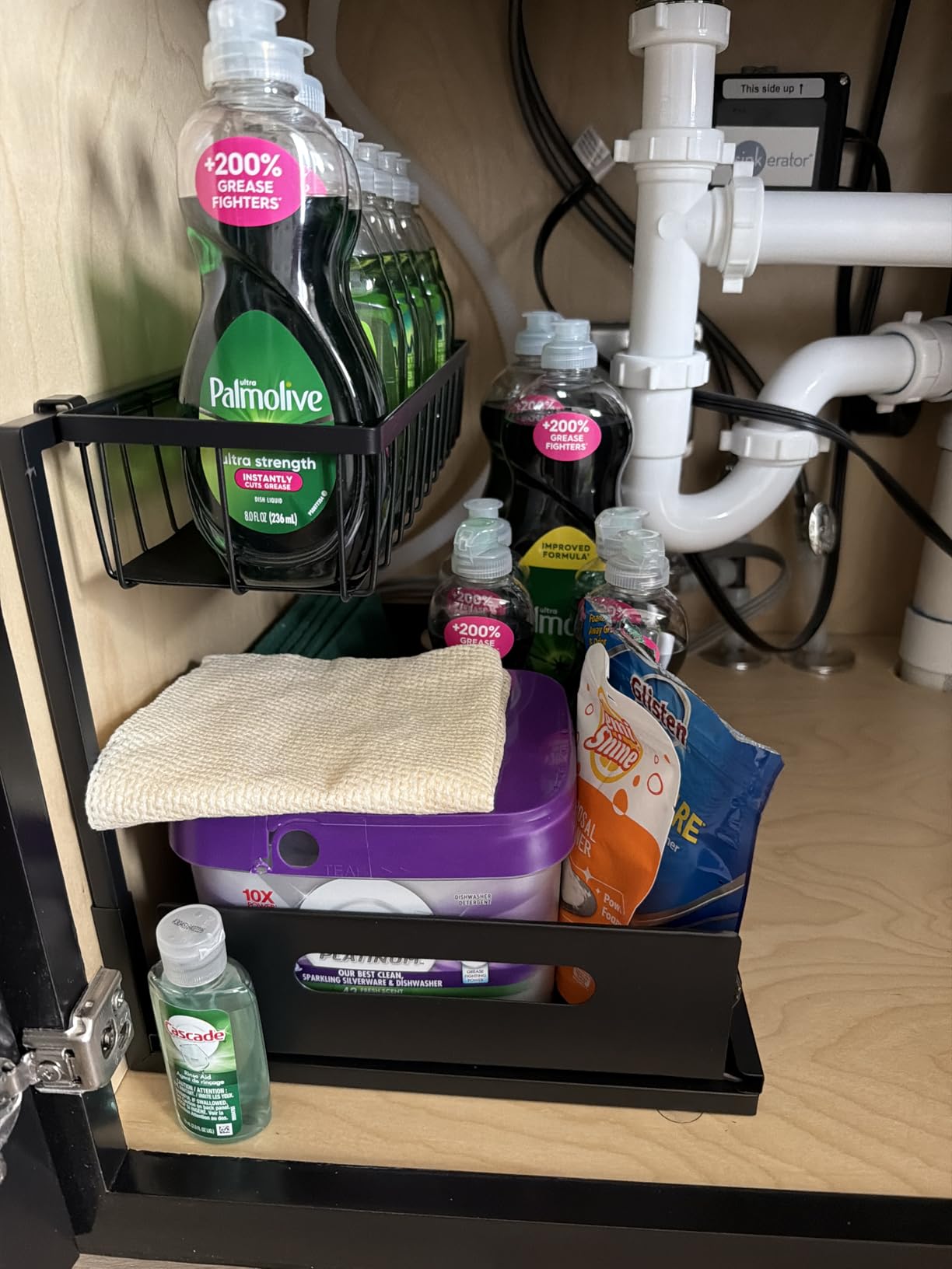 REALINN Under Sink Organizer, L-Shaped 2 Tier Pull Out Cabinet Organizer customer photo 2