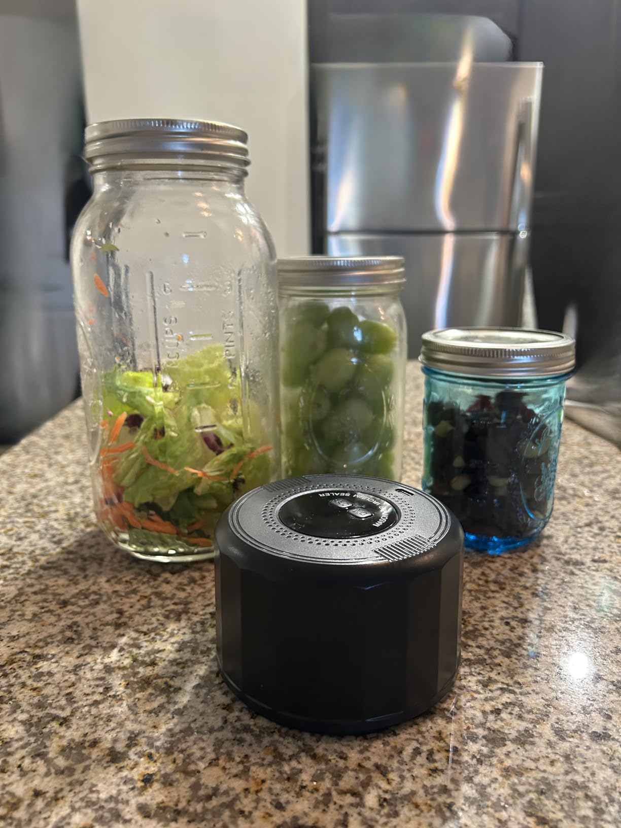 M11 Electric Mason Jar Vacuum Sealer Kit - with Wide and Regular Mouth Mason Lids, Jar Vacuum Sealer for Canning Jars, Vacuum Sealing Machine for Food Storage Black customer photo 1