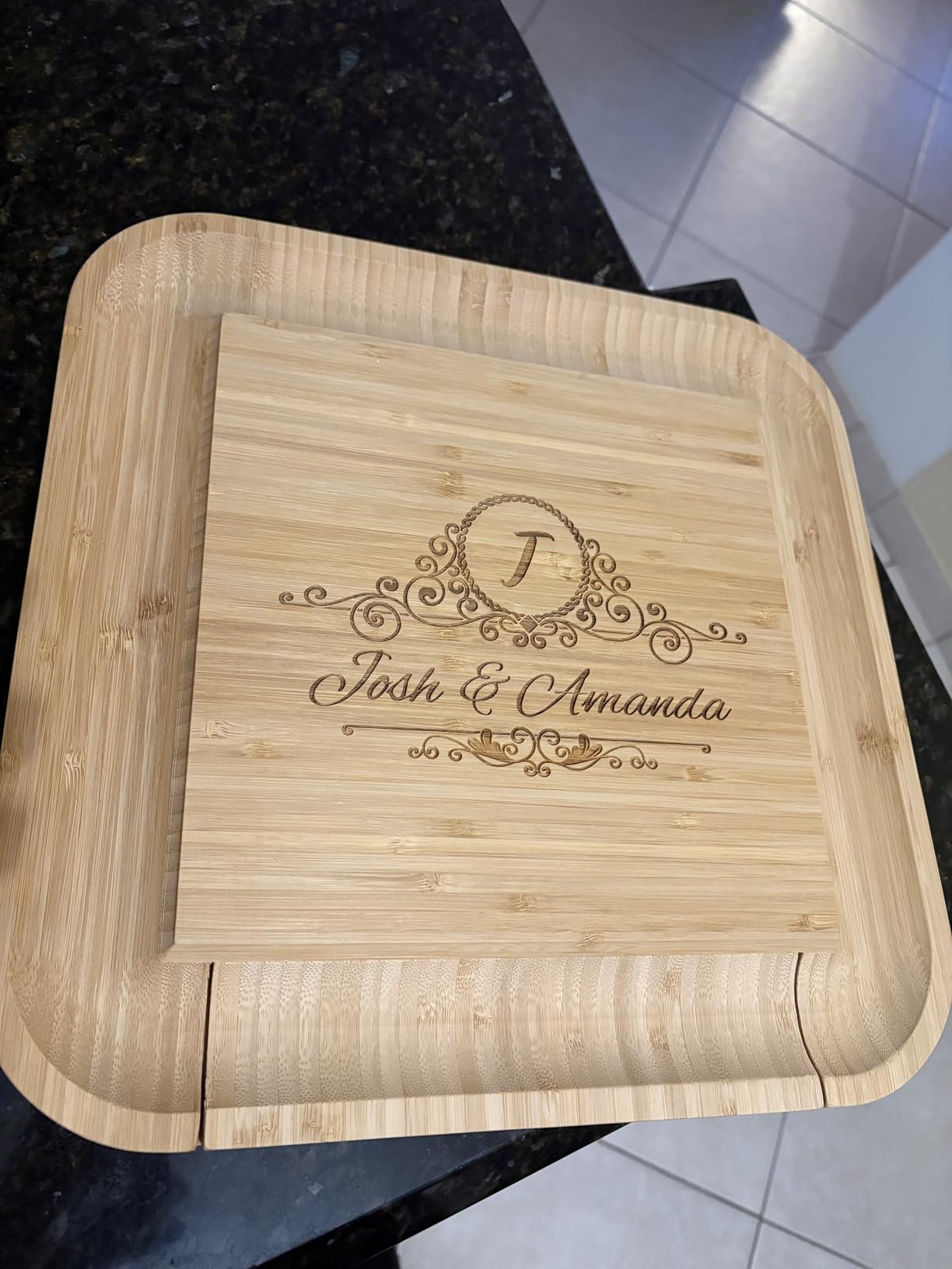 Charcuterie Boards Set, Bamboo Cheese Tray with Serving Accessories customer photo 2