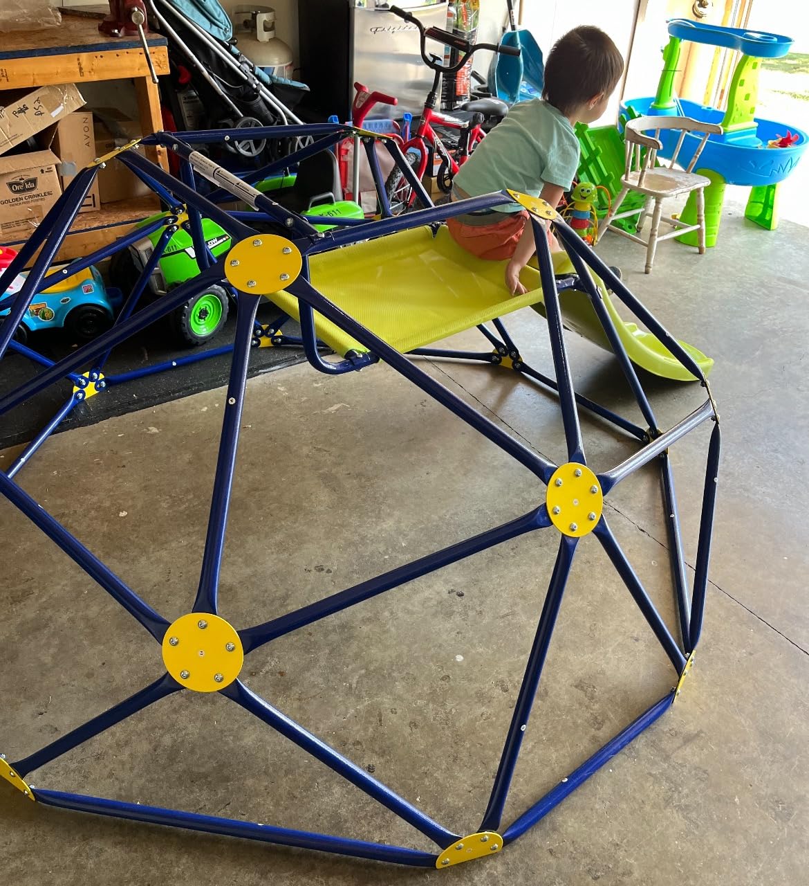 Costzon Kids Climbing Dome with Slide, 8FT Kids Jungle Gym Monkey Bar Climbing Toys for Outdoor, 2 in 1 Indoor Geometric Dome Climber Playground Set for 3-8 Boys Girls Toddlers Backyard Gift Present customer photo 1