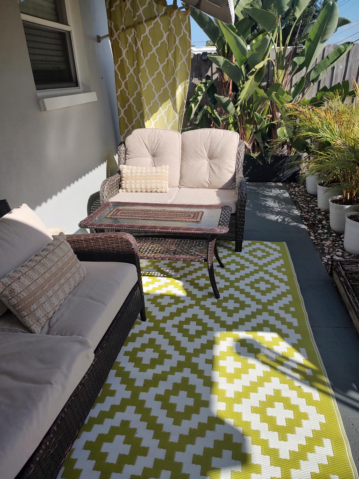 Wicker Patio Loveseat, 2 Seat Outdoor Couch with Thickened Olefin Cushions, High Back and Deep Seating, Hand-Woven PE Rattan for Porch, Deck, Balcony customer photo 2