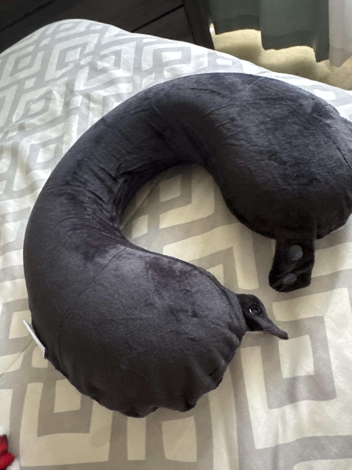 SAIREIDER Travel Pillow 100% Pure Memory Foam Travel Neck Pillow, Airplane Pillow for Traveling, Car, Home, Office, Washable Cover (Black) customer photo 2