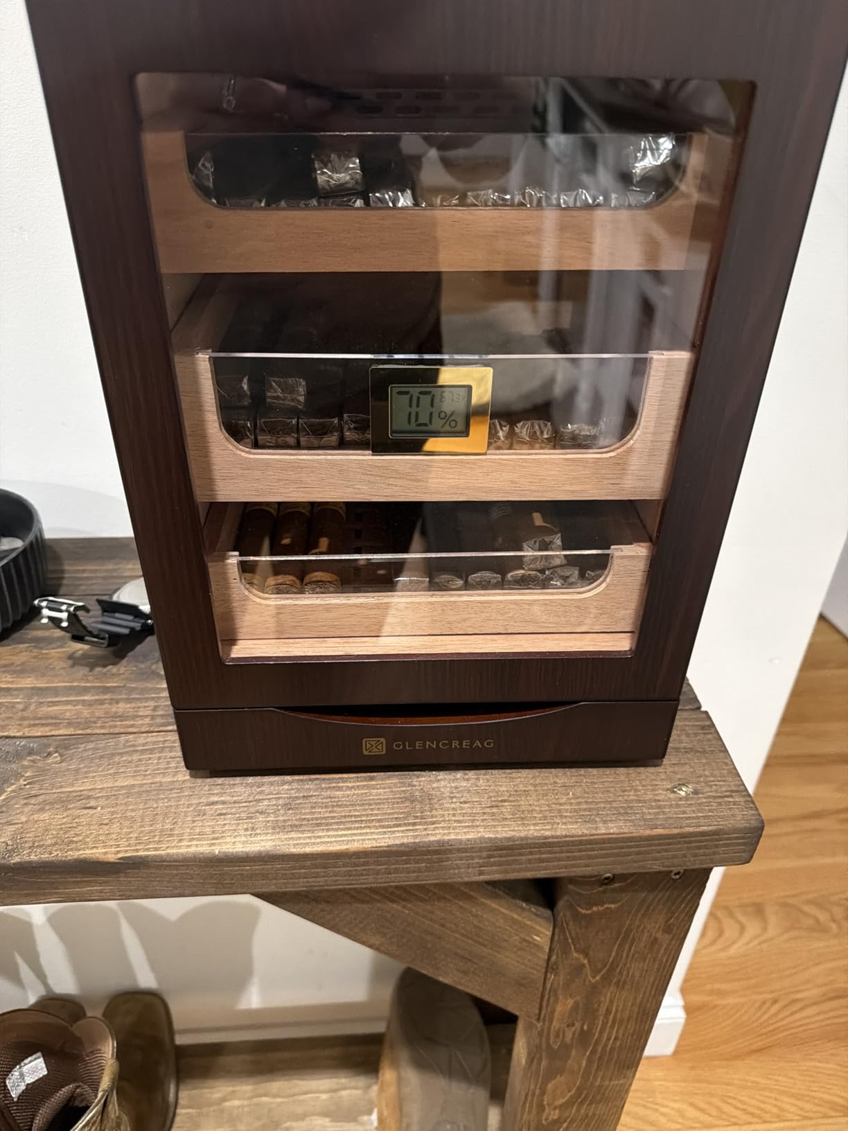 GLENCREAG Cigar Humidor Cabinet for 150 Cigars, Spanish Cedar Lining customer photo 2