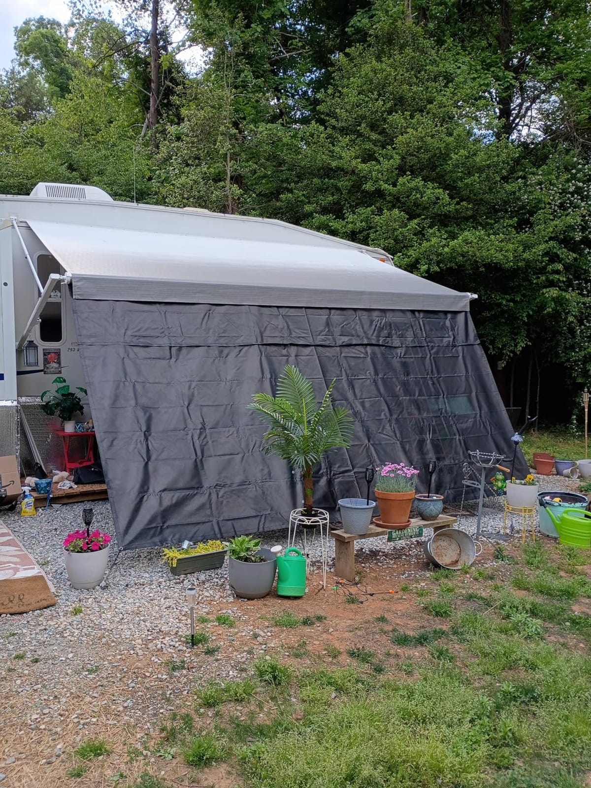 RV Awning Sun Shade Screen 8'x17'3''(Fit for 18' Awning),Black Mesh Shade Screen with Zipper,Universal Trailer Camper Awning Screen with Complete Kits,Improves Shadow and Privacy. customer photo 1