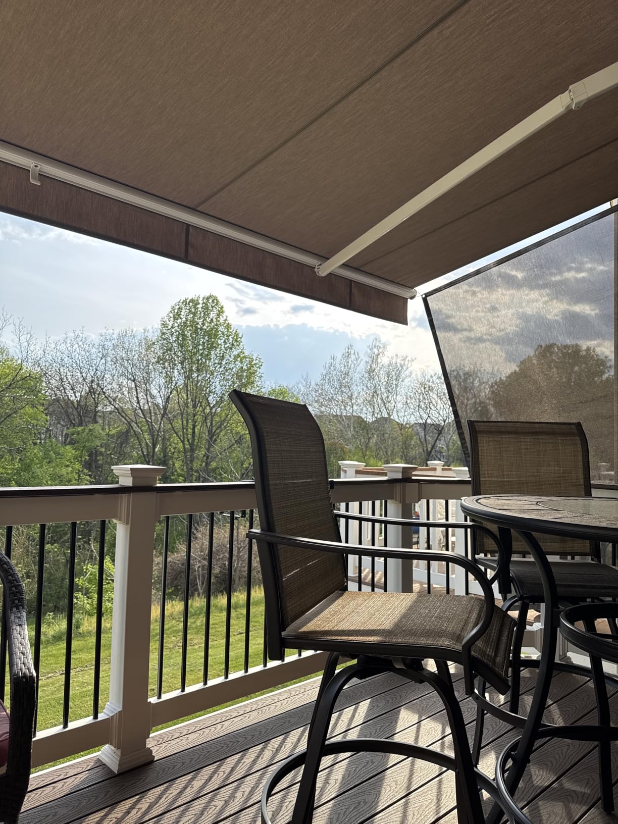 RV Awning Sun Shade Screen 8'x17'3''(Fit for 18' Awning),Black Mesh Shade Screen with Zipper,Universal Trailer Camper Awning Screen with Complete Kits,Improves Shadow and Privacy. customer photo 2