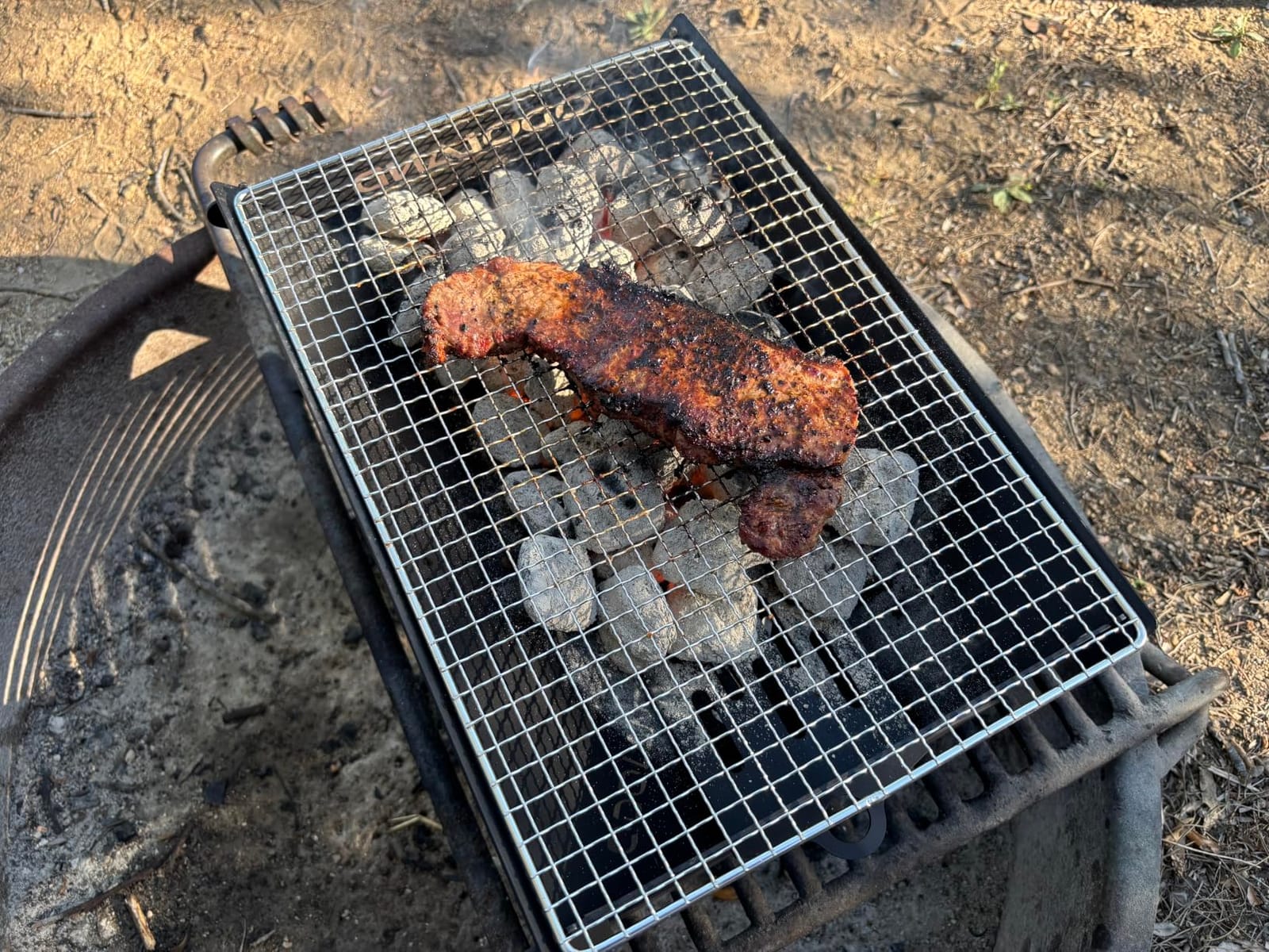 Odoland Portable Folding Charcoal Grills for Outdoor Cooking Bonfire BBQ | Heavy Duty Iron, Campfire for Picnic Patio Backyard, Firepit and Barbecue Grill, Easily Set Up with Carry Bag Compact Size customer photo 1