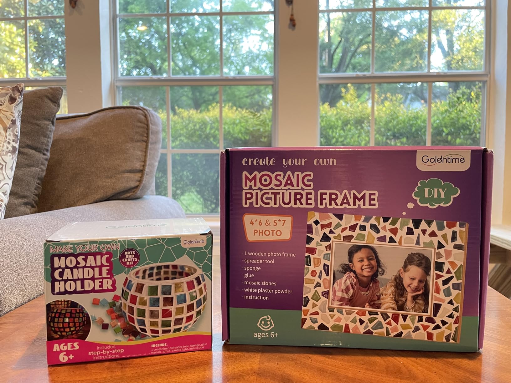 goldentime Decorate Your Own Mosaic Picture Frame - DIY Mosaic Craft Kits Fun Arts and Crafts for Adults Birthday Christmas Father's Day Mother’s Day Gifts customer photo 2