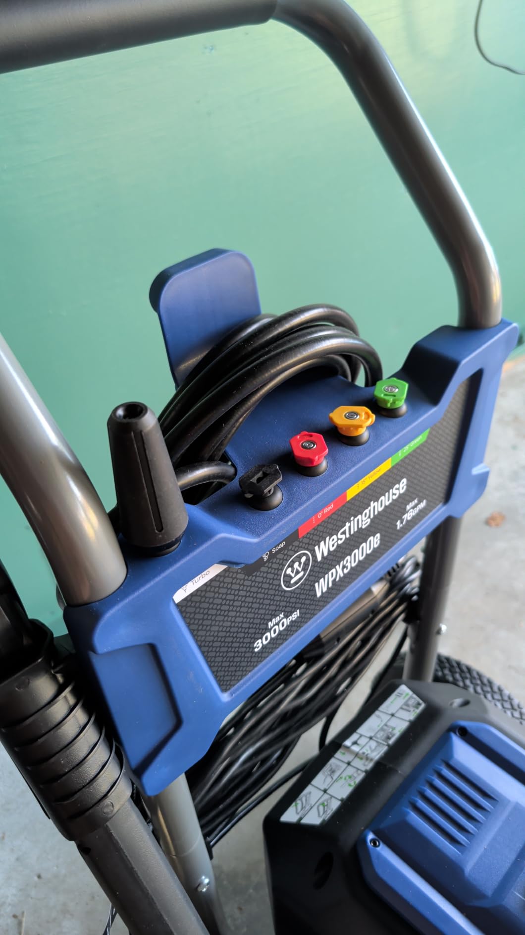 Westinghouse WPX3000e Electric Pressure Washer, 3000 Max PSI and 1.76 Max GPM, Induction Motor, Onboard Soap Tank, Spray Gun and Wand, 5 Nozzle Set, for Cars/Fences/Driveways/Homes/Patios/Furniture customer photo 2