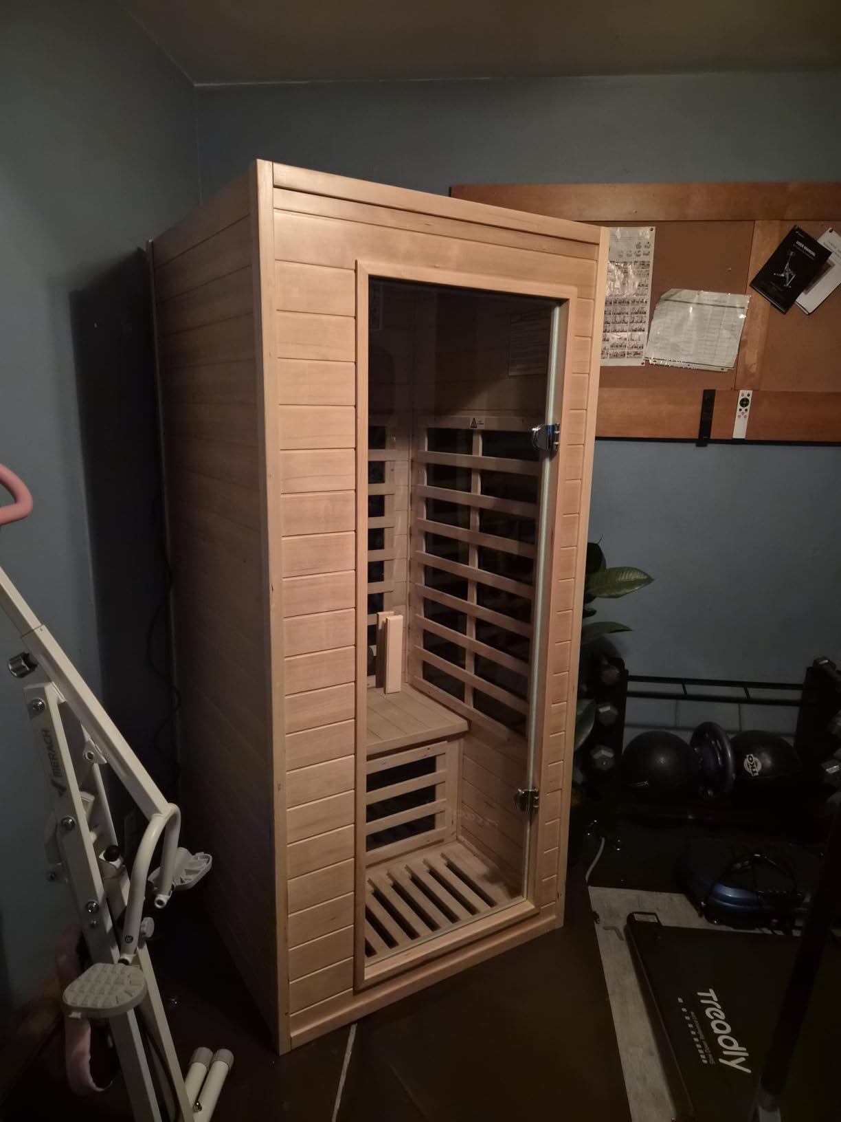 Kanlanth 2 Person Low EMF Far Infrared Sauna, 5 Heating Panels, 1500W/120V, Canadian Hemlock Indoor Sauna with Bluetooth Speakers, Reading Lights, Roof Vent, Tempered Glass customer photo 1