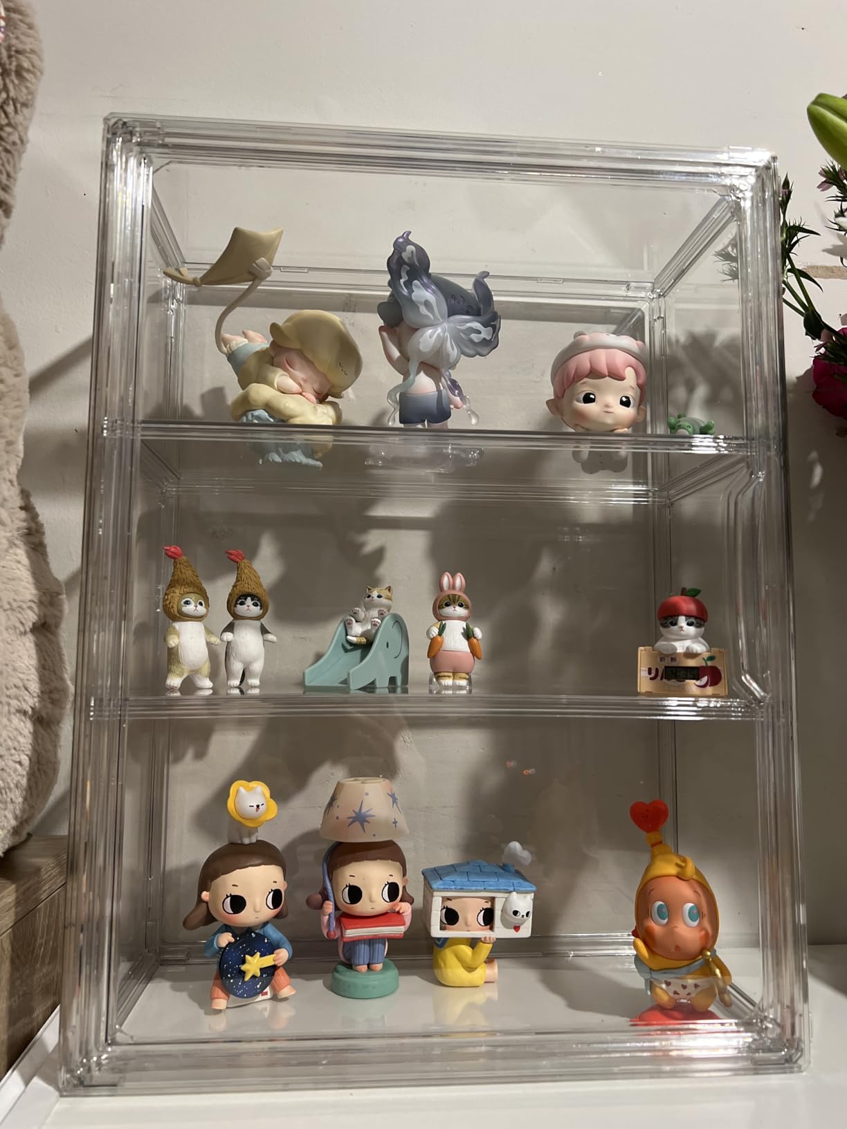 BOHOIDEE 3 Tiers Clear Display Case for Figures, Acrylic Storage Organizers customer photo 1