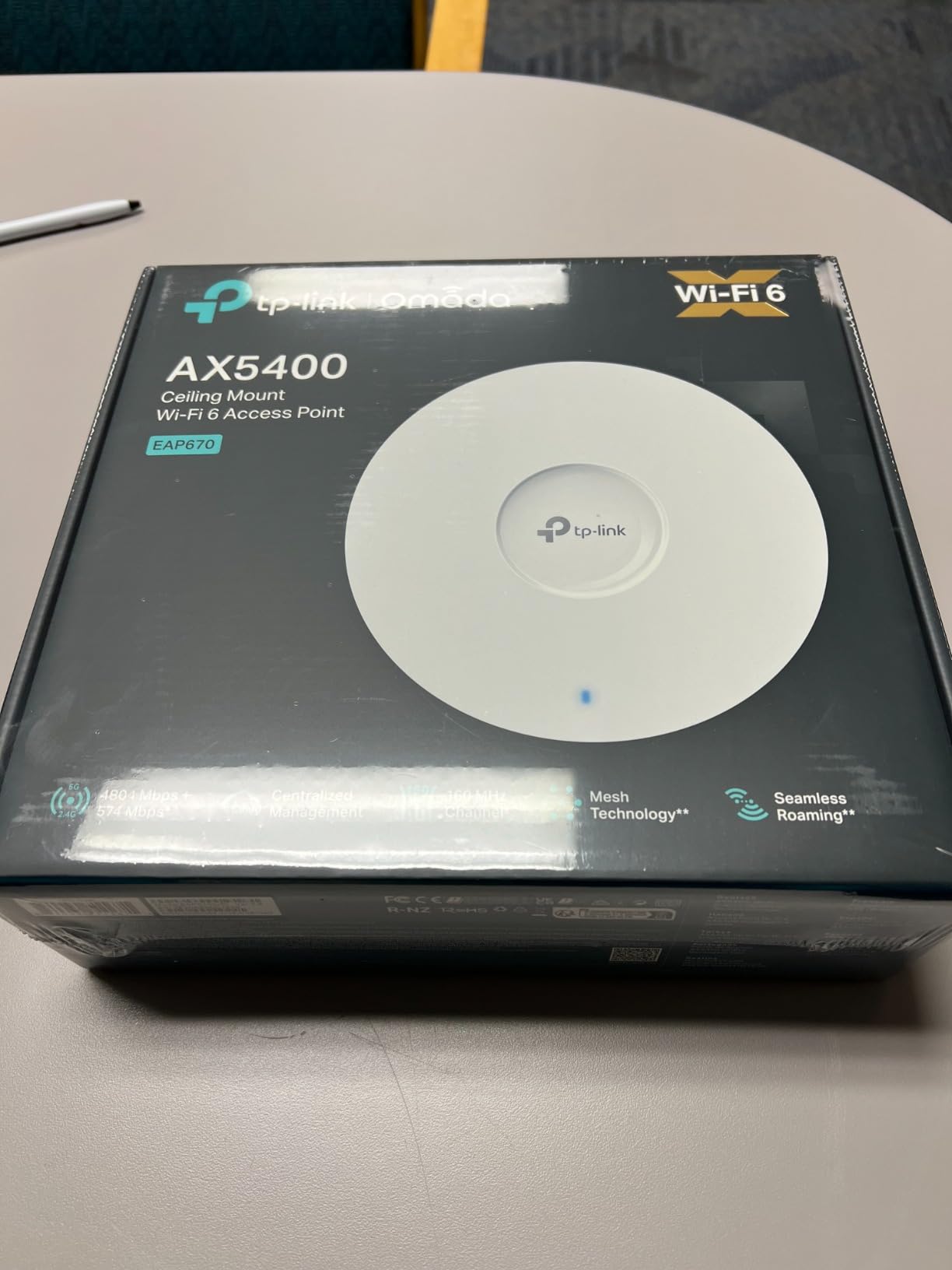 TP-Link Omada EAP670, WiFi 6 AX5400 Dual Band Wireless Access Point | 2.5G Port, PoE+ or DC Powered, Adapter Included, 5yr Warranty, 6 Spatial Streams, Captive Portal, Mesh, WPA3 Roaming customer photo 2