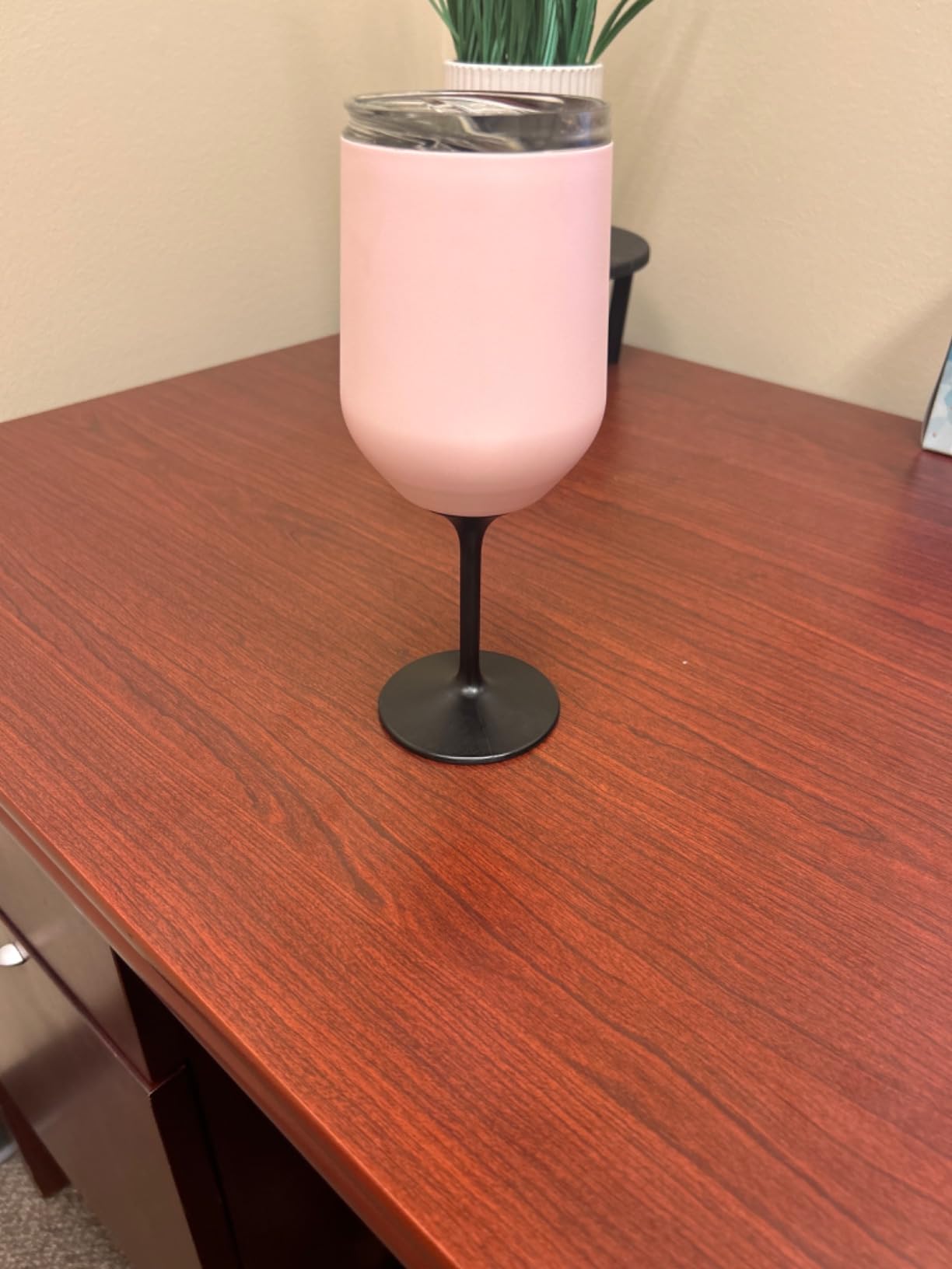Huski Wine Tumbler 2.0 | NEW | Award-winning Design with Detachable Stem | Premium Stainless Steel Wine Glass with Lid | Triple Insulated Tumbler | 12oz Capacity | Great Gift (Powder Pink) customer photo 1