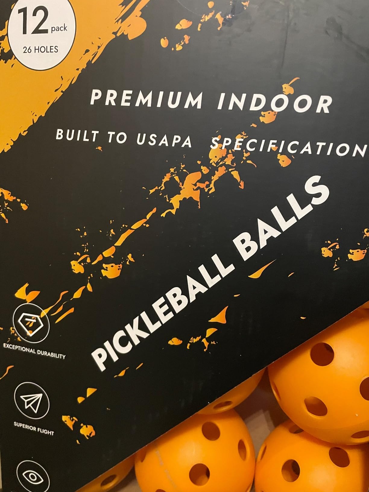 Warping Point Pickleball Balls | 26 Holes, 40 Holes | 4 Pack, 12 Pack | Meet USAPA Specifications | High Bounce Durable Practice Pickle Ball for Beginner & Intermediates | Orange, Blue, Yellow, Green customer photo 2