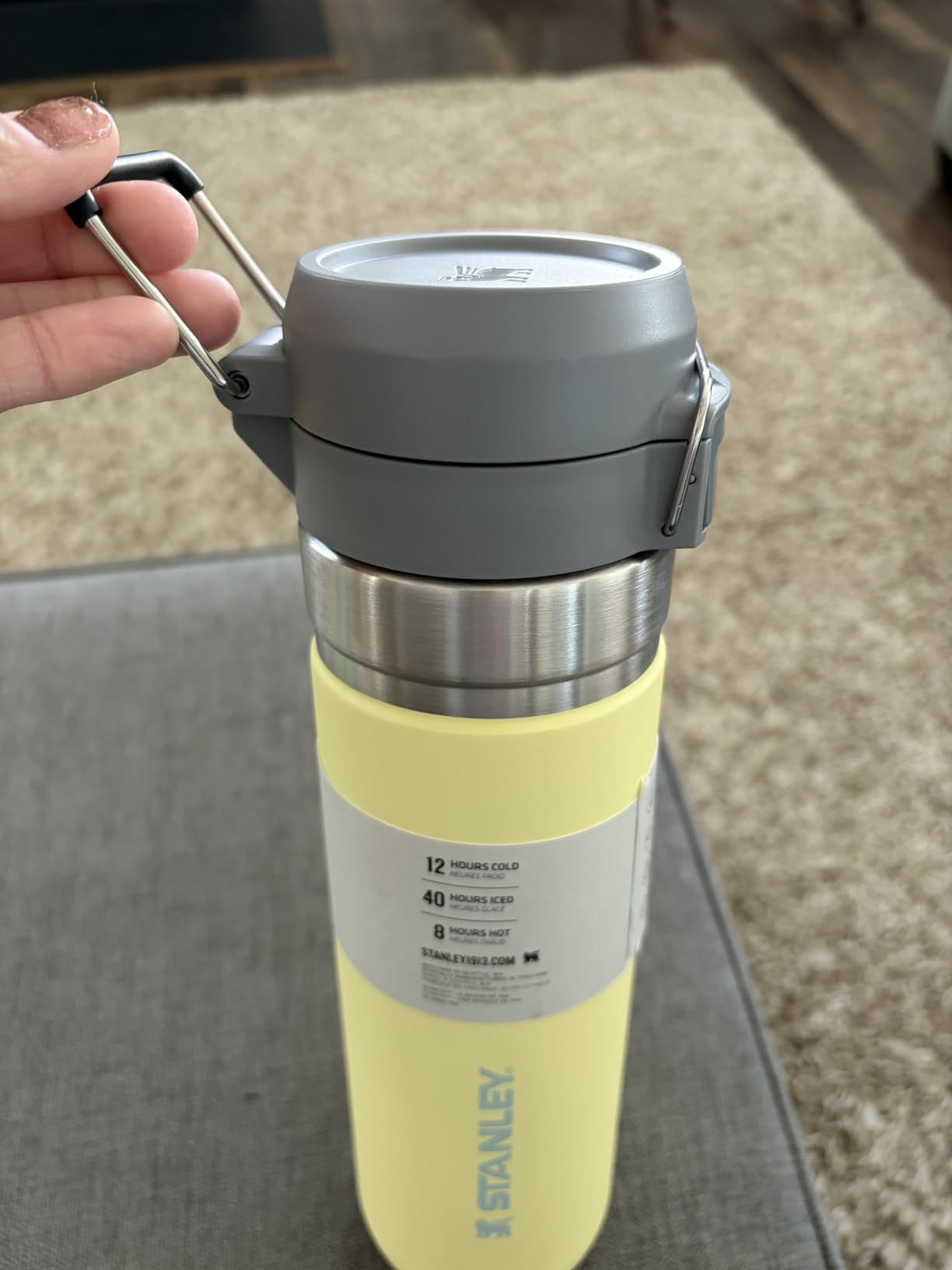 STANLEY Quick Flip GO Bottle, 24 oz, Black 2.0 | Push Button Lid | Packable for Travel and Sports | Leakproof Water Bottle | Insulated Stainless Steel | BPA-Free customer photo 1