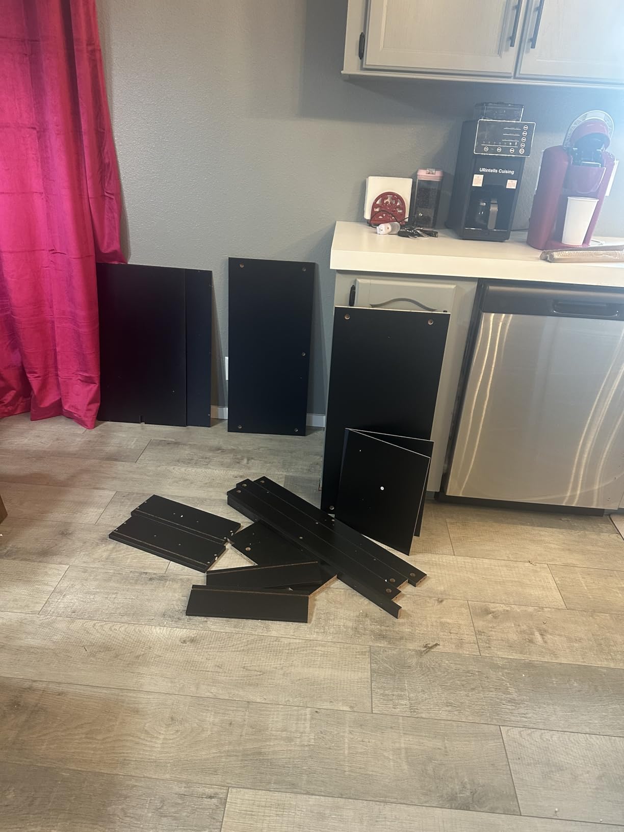 HORSTORS Farmhouse Kitchen Storage Cabinet, Small Buffet, Coffee Bar, Black customer photo 1