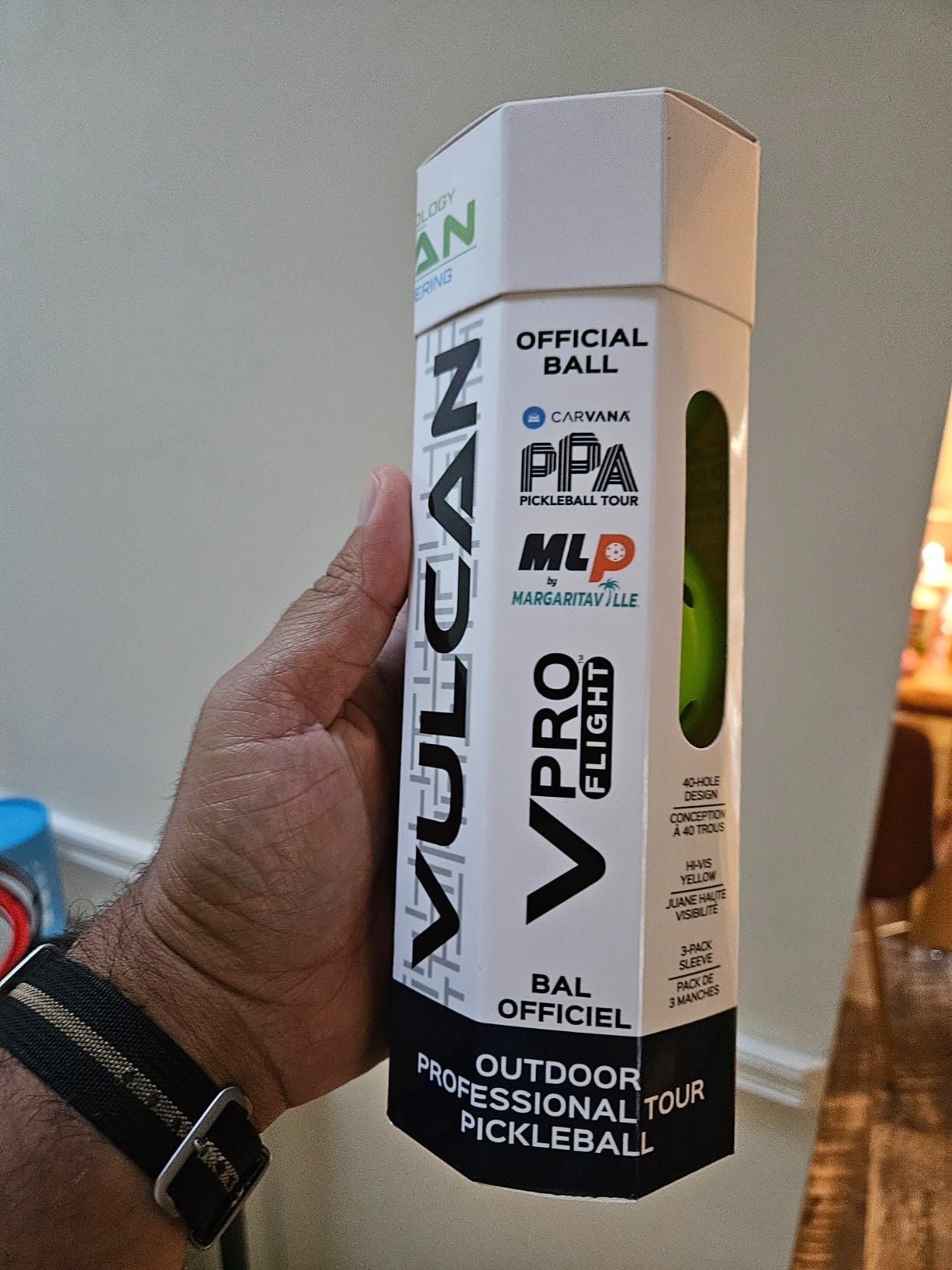 Vulcan | VPRO Flight Outdoor Pickleball Official Ball of the PPA Tour & MLP | 3, 6, 12, 36 & 100 Ball Pack | Hi-Vis Yellow customer photo 1