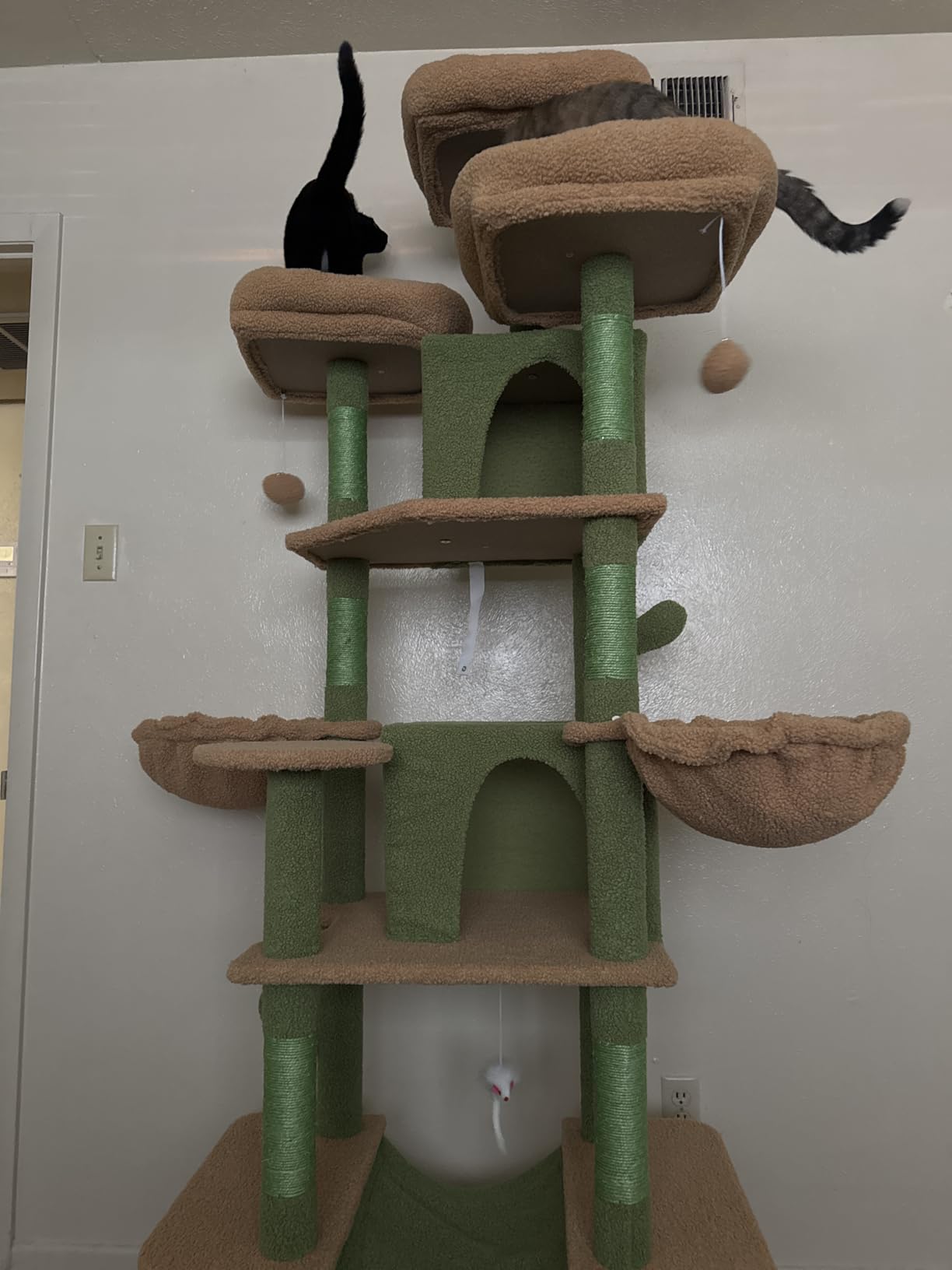 Globlazer Big XXL Cat Tower for Indoor Multiple Cats, F80, Dark Grey | 80 inch Cat Tower for Adult Cats Cat Tree with Scratching Post, Hammock, 3 Perches, 2 Condos, 2 Hanging Basket customer photo 1