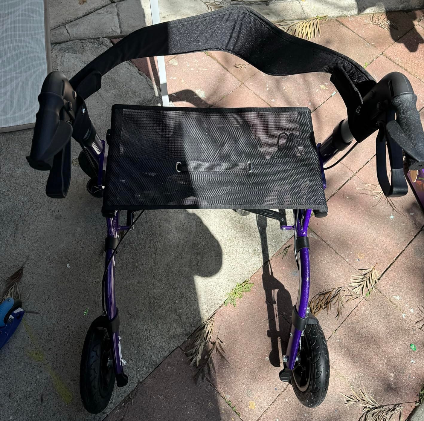 Goplus Rollator Walkers for Seniors with Seat, Foldable Rolling Walker with 9.5” All Terrain Pneumatic Wheel, Supports up to 300 lbs, Heavy Duty Bariatric Rollator Walker for Adult customer photo 1