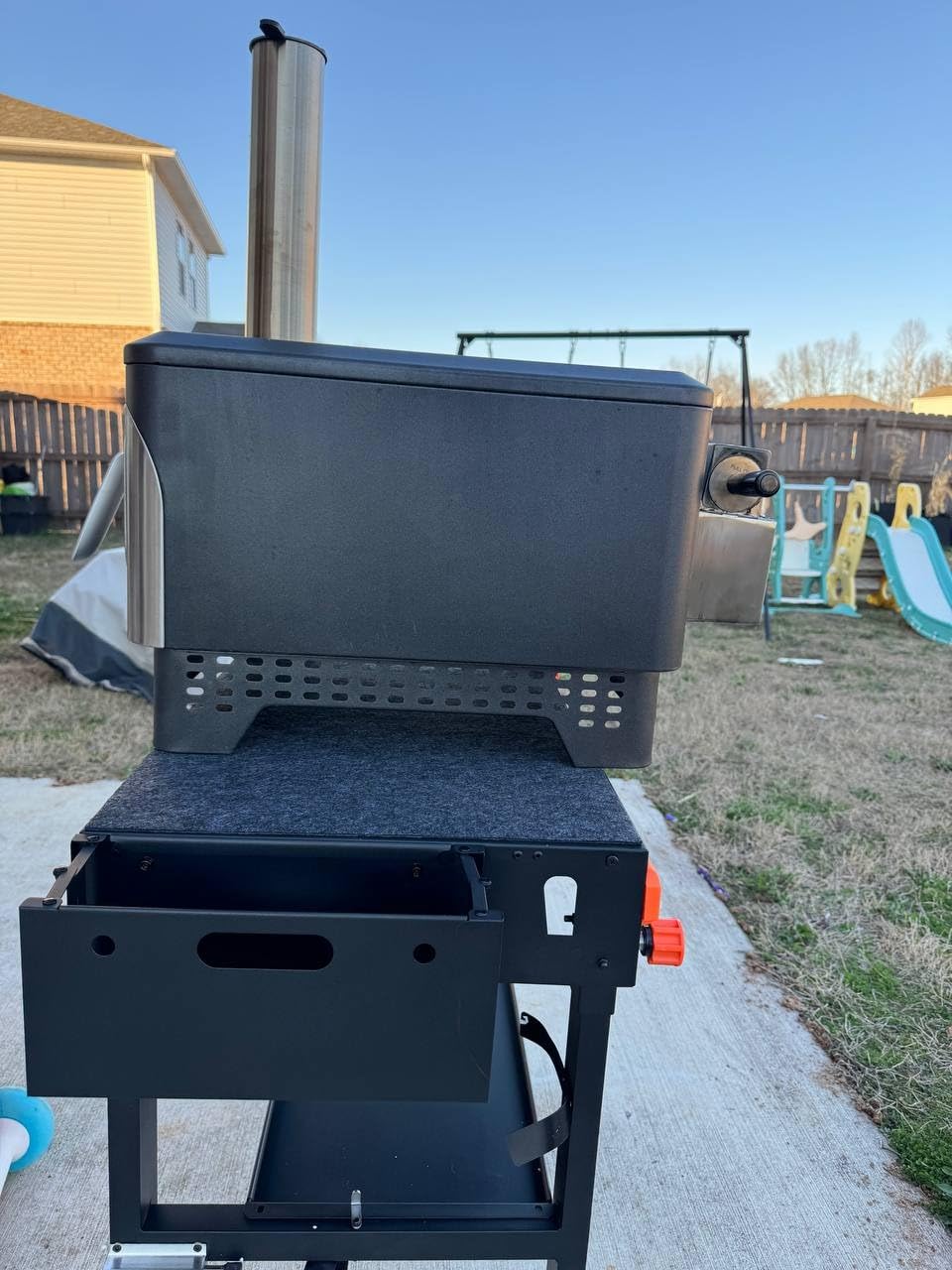 Blackstone Griddle Stand, Portable Outdoor Grill Table, Foldable Grill Cart With Wheels Fit 22 Inch or 17 Inch, Camping Folding Pizza Oven Tables Fit Ninja Grill and Weber，Blackstone Table customer photo 1