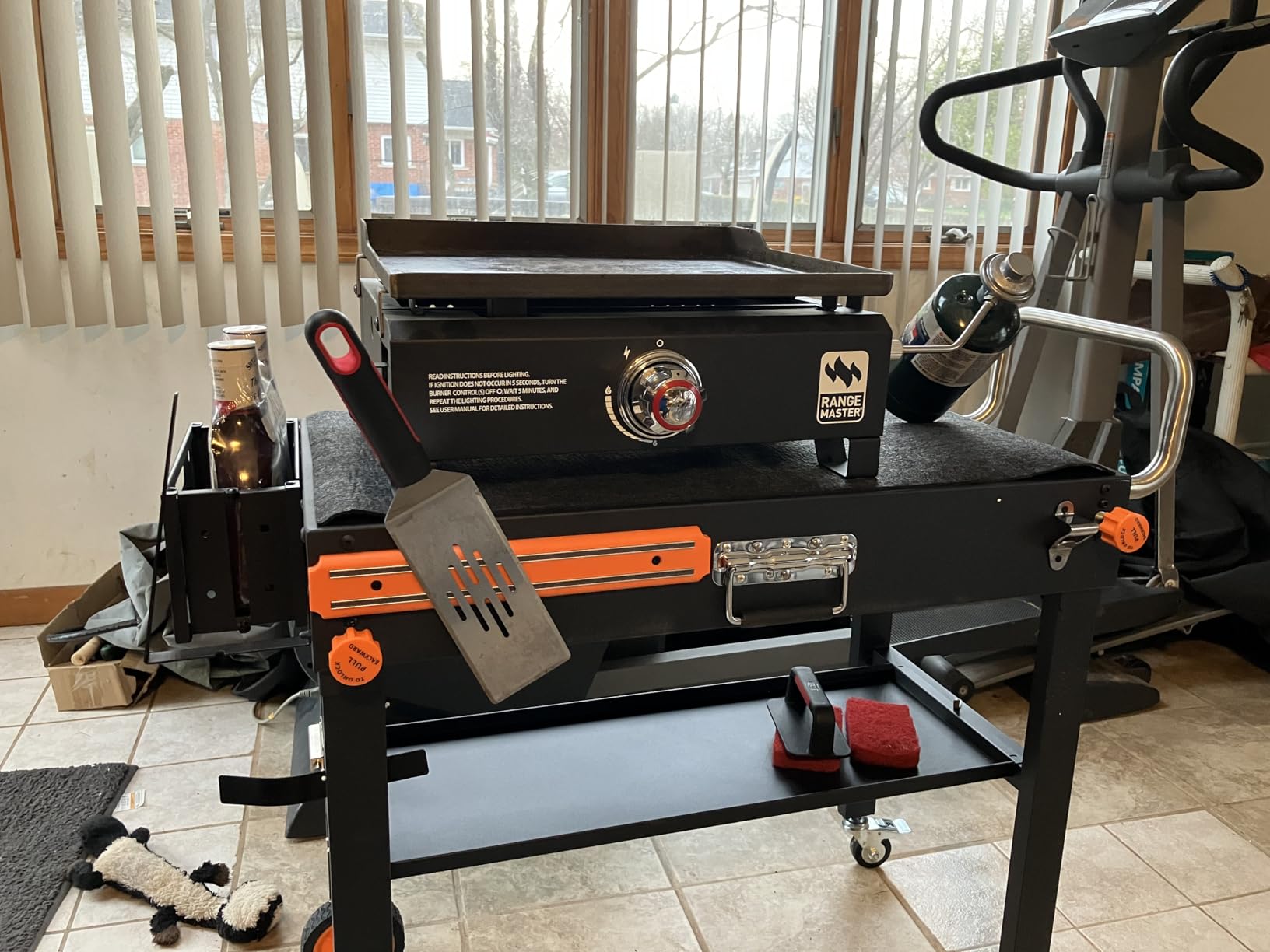 Blackstone Griddle Stand, Portable Outdoor Grill Table, Foldable Grill Cart With Wheels Fit 22 Inch or 17 Inch, Camping Folding Pizza Oven Tables Fit Ninja Grill and Weber，Blackstone Table customer photo 2