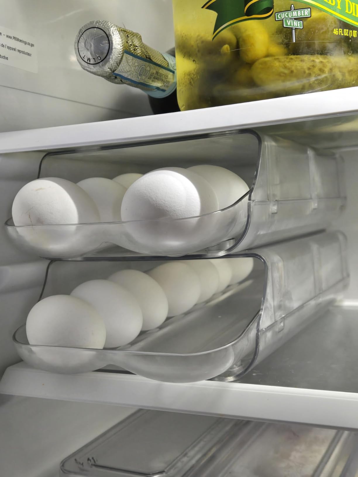 theaoo Egg Holder for Fridge, Automatic Rolling Egg Container, Clear, 2Pack | Quick Removable Inner Tray For Easy Egg Loading. Stackable Egg Dispenser For Refrigerator Storage and Organization customer photo 1