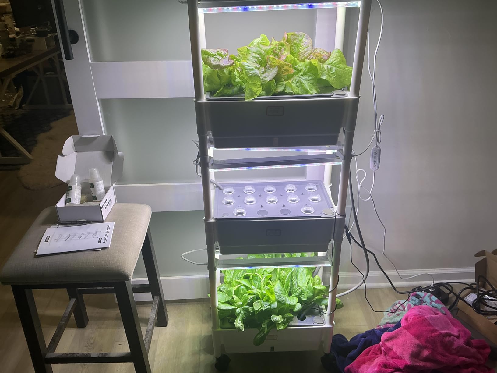 Hydroponics Growing System,AOONEG 42Pods Indoor Herb Garden with LED Grow Light,Hydroponics Growing System Kit with Automatic Timer,Pump System,Adjustable Height,No Seed customer photo 2