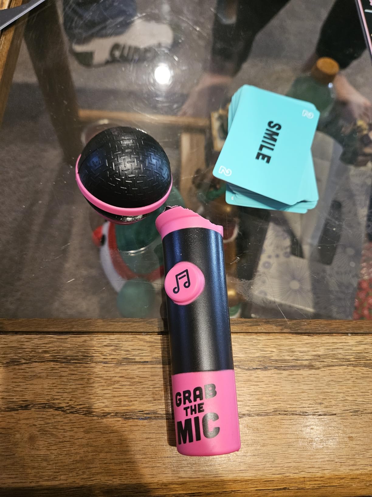 Grab The Mic - Award Winning Karaoke Party Game for Bad Singers w Foam Mic customer photo 2