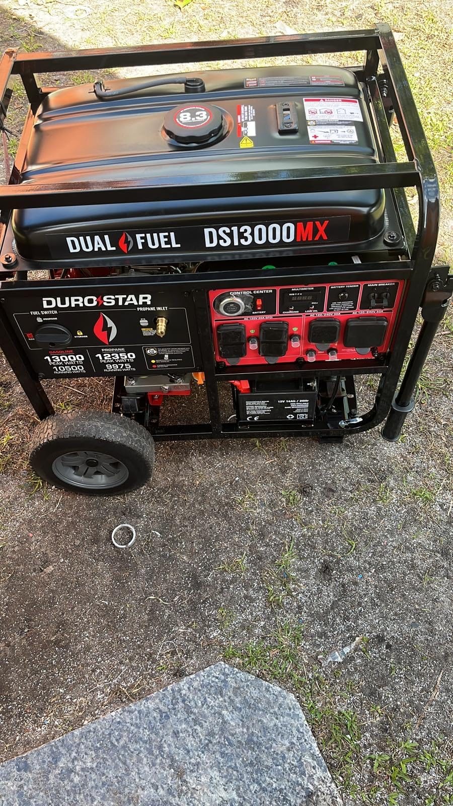 DuroStar DS13000MX 13,000-Watt 500cc Dual Fuel Portable Generator - Gas and Propane, Remote Electric Start, Whole Home Power Backup, Transfer Switch Ready, RV & Emergency Ready customer photo 2