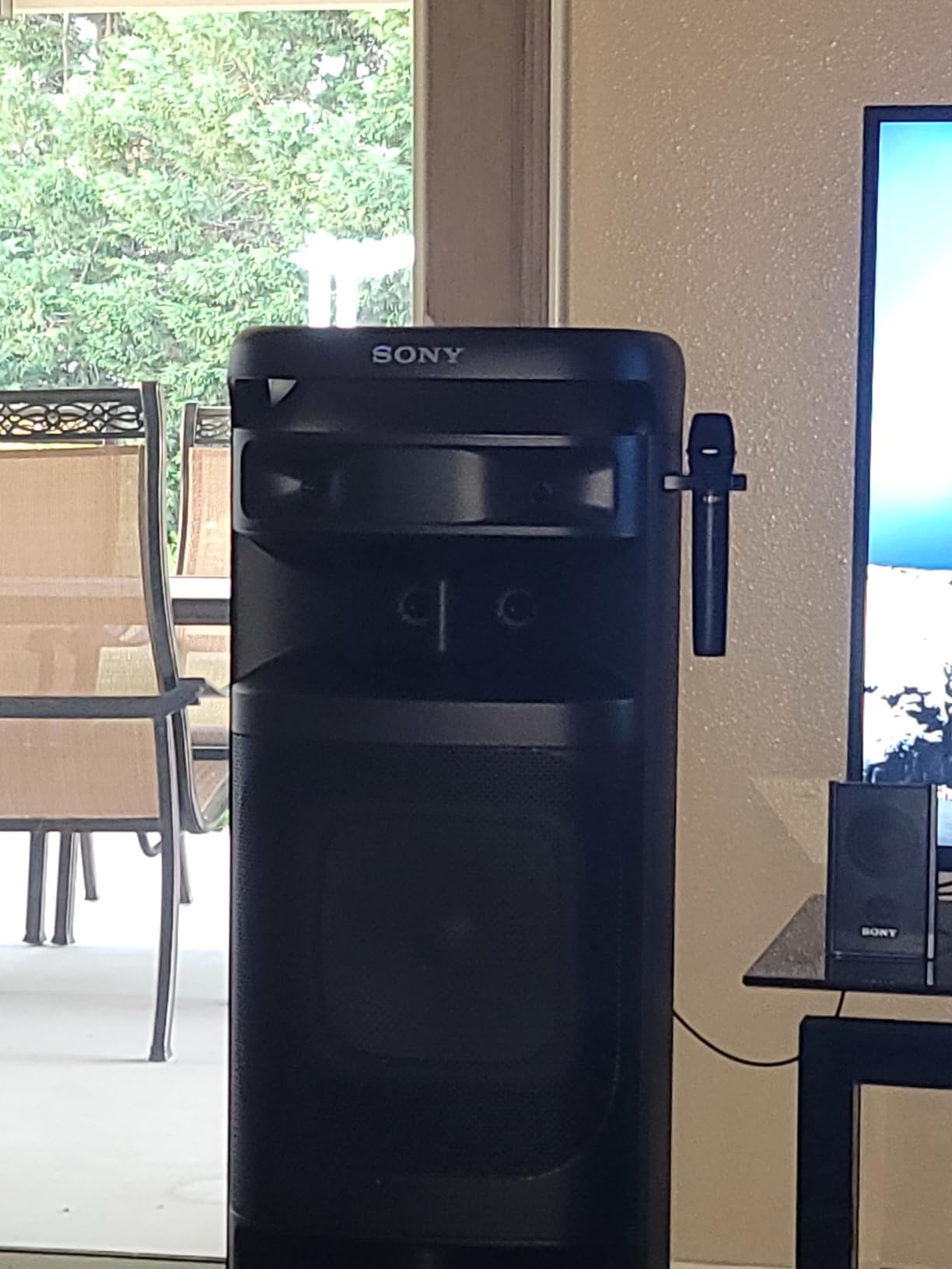 Sony ULT Tower 10 Bluetooth Karaoke Party Speaker with Wireless Microphone | 360° Sound & Party Lights, Wireless mic included, Handle and Wheels, TV Sound Booster, 7-Band EQ, 2 Enhanced Bass Modes customer photo 1