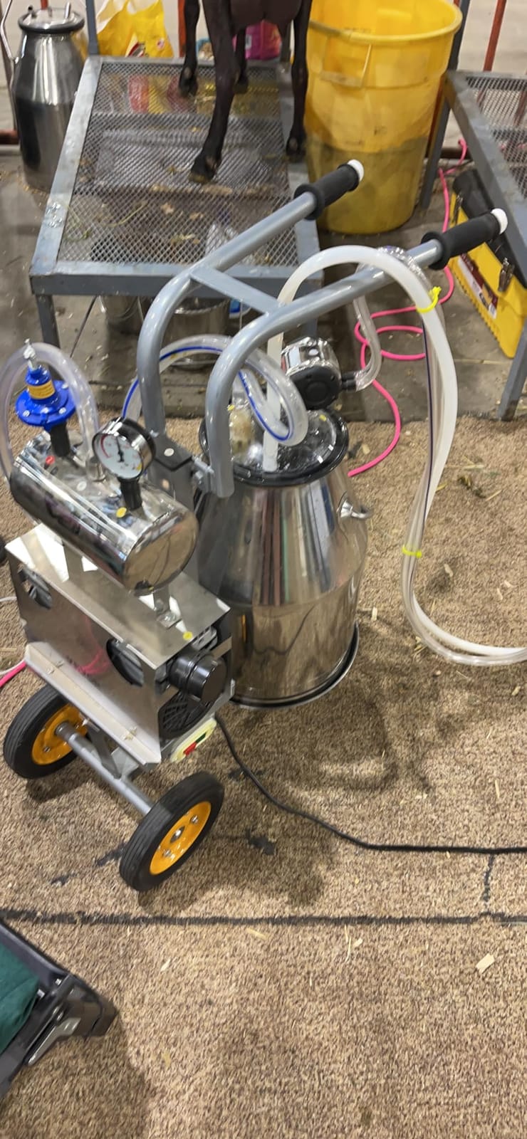 VEVOR Goat Milking Machine, 6 L 304 Stainless Steel Bucket, Electric Automatic Pulsation Vacuum Milker, Portable Milker with Food-Grade Silicone Cups and Tubes, Adjustable Suction for Cows and Sheep customer photo 2