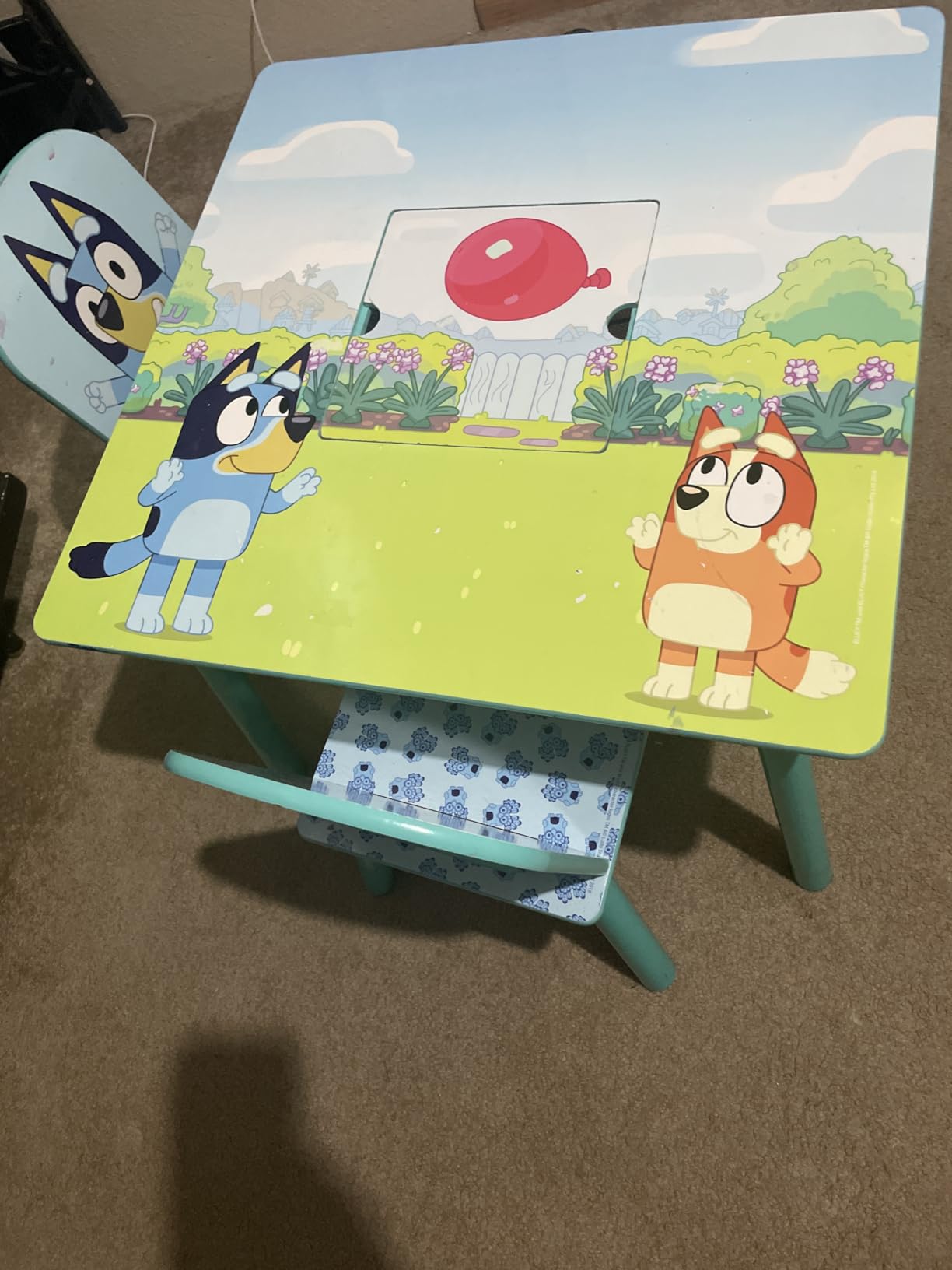 Delta Children Bluey Kids Table and Chair Set with Storage (2 Chairs Included) - Greenguard Gold Certified - Ideal for Arts & Crafts, Snack Time, Homeschooling, Homework & More, Blue customer photo 2