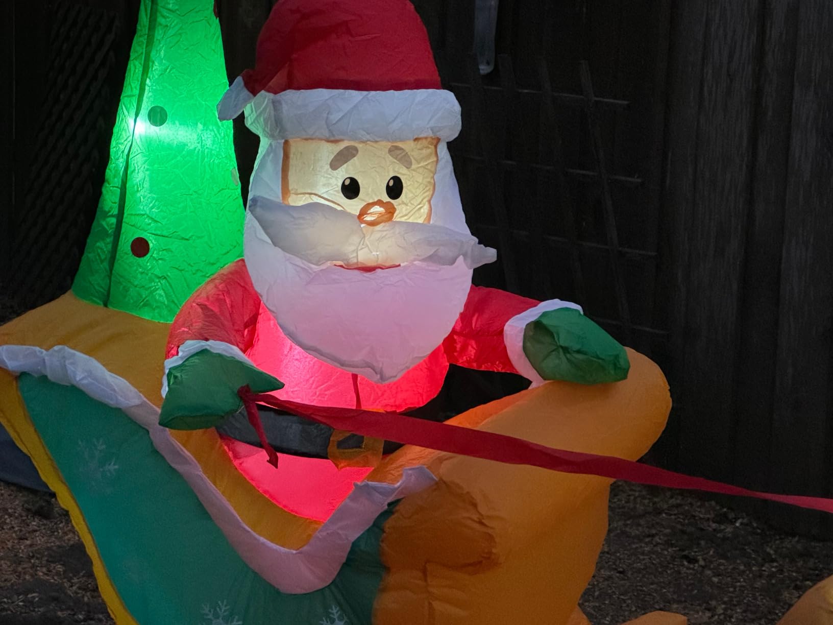 Danxilu Christmas Inflatables 10 FT Long Santa Sleigh and Reindeer Decor customer photo 1