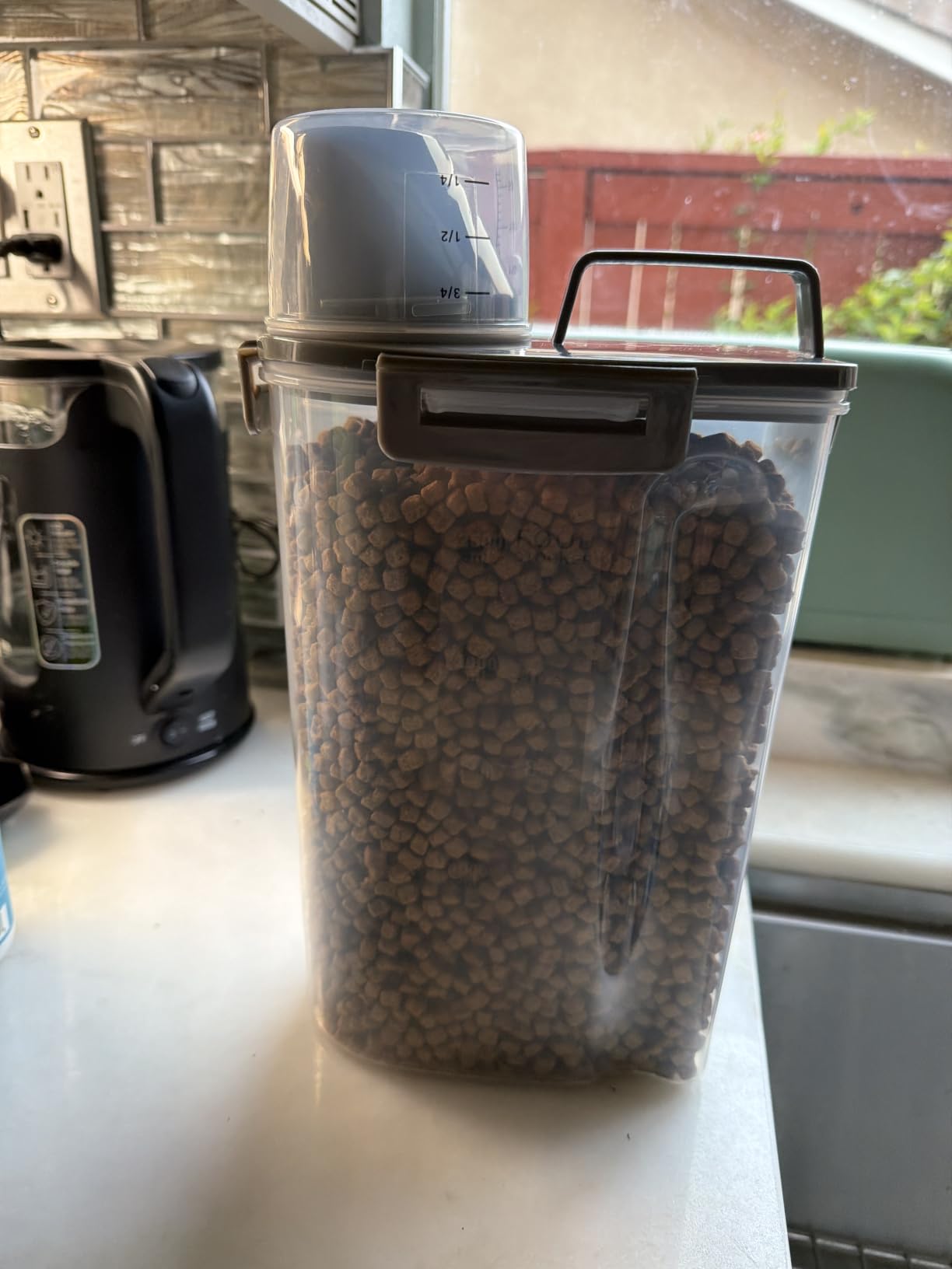 Viretec Rice Storage Container, 5 to 10lb Dry Food Airtight Dispenser, Pet Dog Cat Food Canister, BPA Free Clear Plastic Kitchen and Pantry Organization Bin for Oatmeal, Grain, Cereal, Pasta, Flour customer photo 1