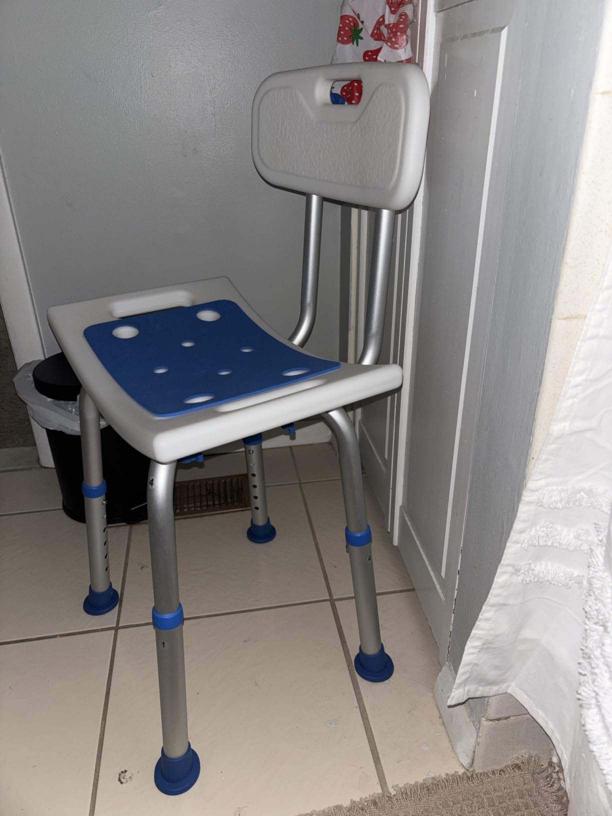 HOMLAND Shower Chair for Inside Shower with Removable Back, Aluminum Frame customer photo 2