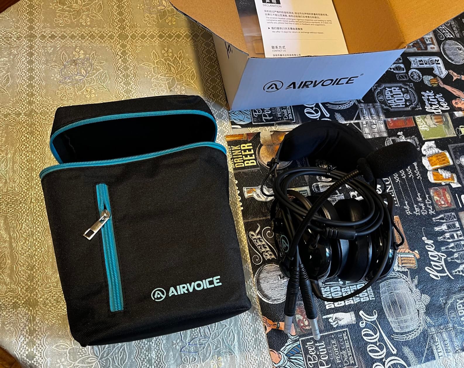 AIRVOICE Pilot Headset, PNR Aviation Headset for Flight School Student customer photo 1