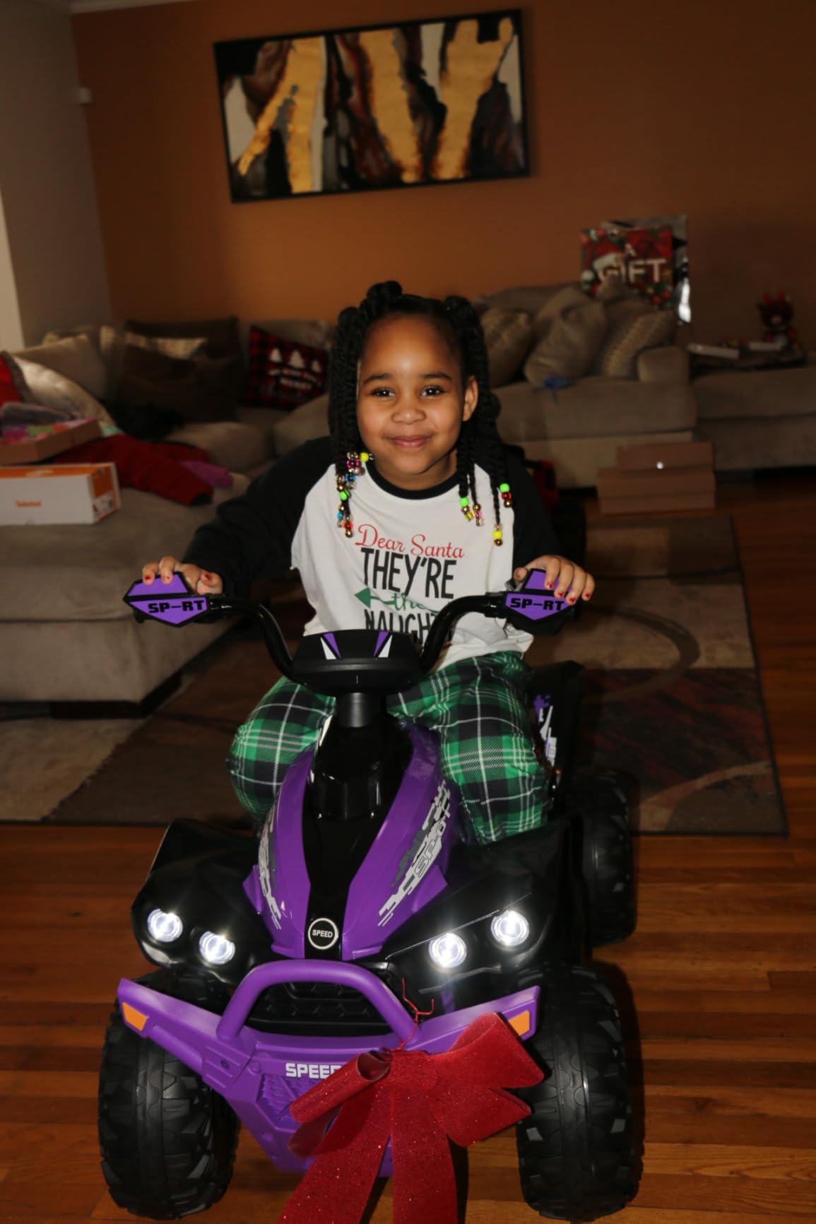 INFANS Kids ATV, 12V 4 Wheeler Ride on Toy, Dark Black customer photo 2