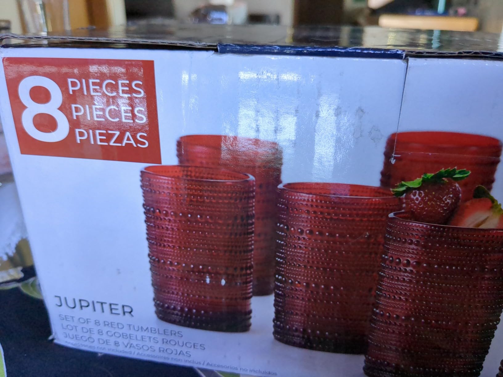 Fortessa Jupiter Beaded Hobnail Glass, 11.5 Ounce Martini (Set of 4), Clear customer photo 1