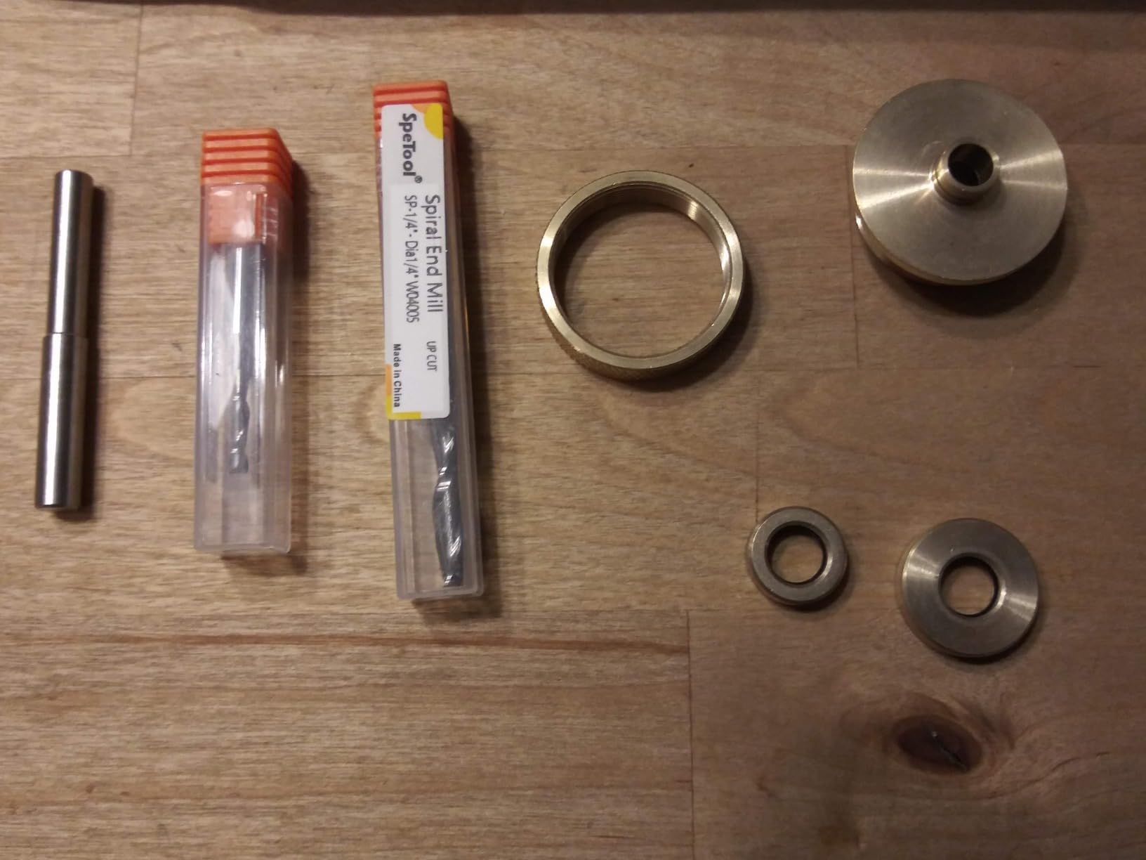 SpeTool Router Inlay Kit, Solid Brass Inlay Bushing Kit Includes 1/8 Inch and 1/4 Inch Cutting Diameter with 1/4 Shank Carbide Spiral Upcut Bit, Router Bushing Guide Set for Wood customer photo 2