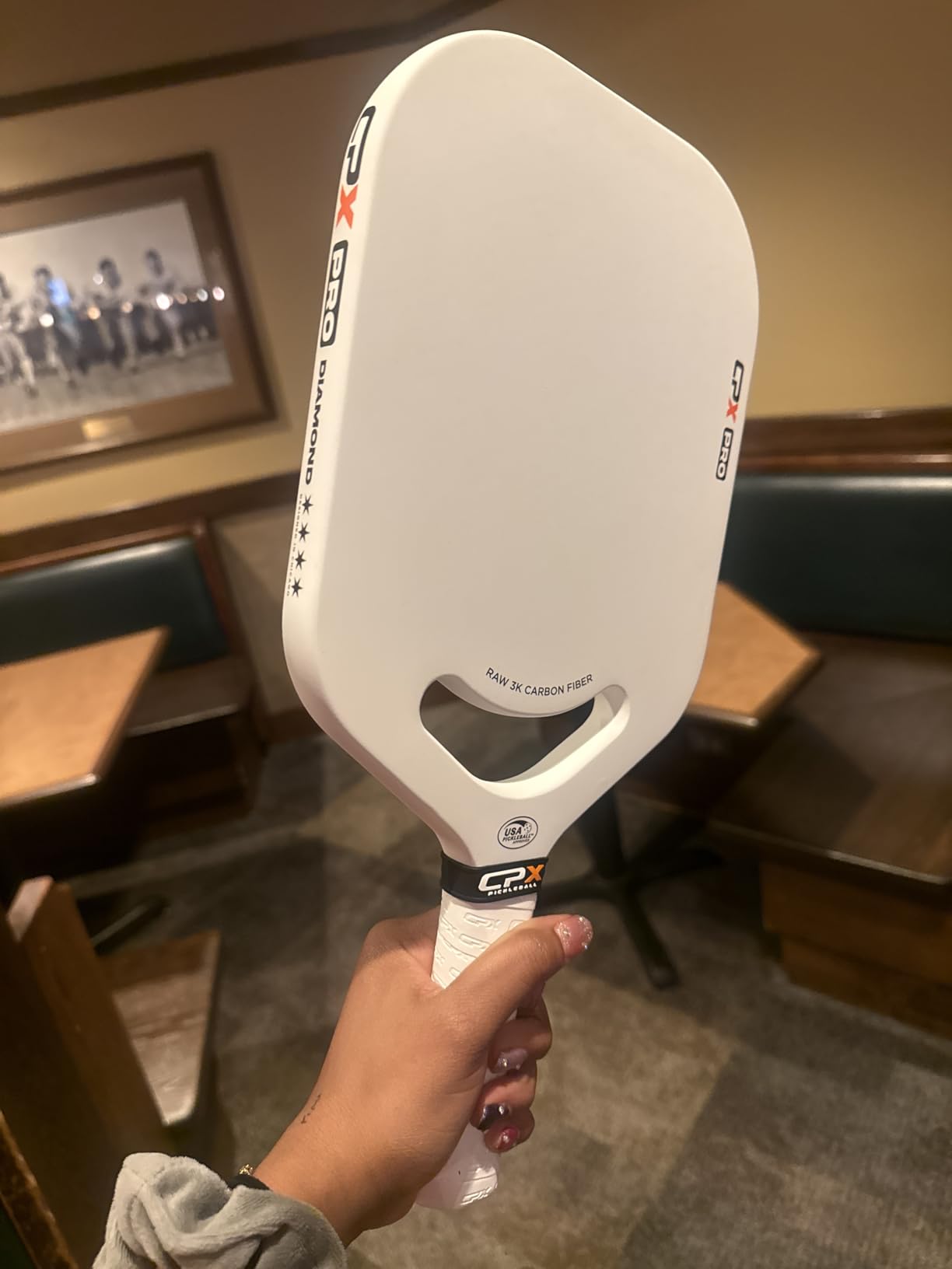 CPX Pro Carbon Fiber Pickleball Paddle - Professional Grade, Matte Finish, Honeycomb Core, Tennis Style Grip - Edgeless Paddle Designed in Chicago, USA customer photo 2